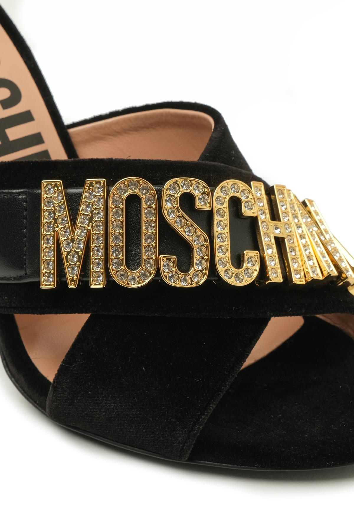 Moschino ShoesDeri Geçişli Süet Topuklu Terlik