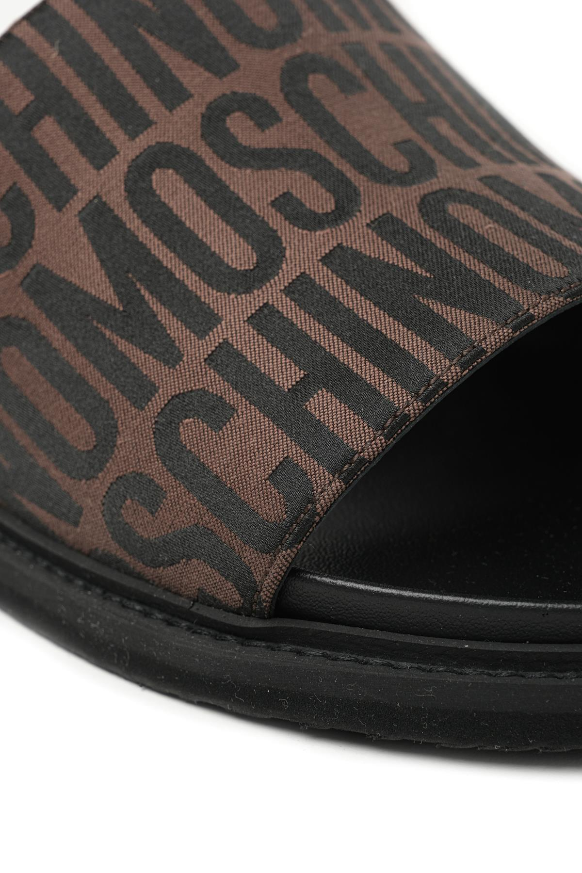 Moschino ShoesKahverengi Logo Erkek Terlik