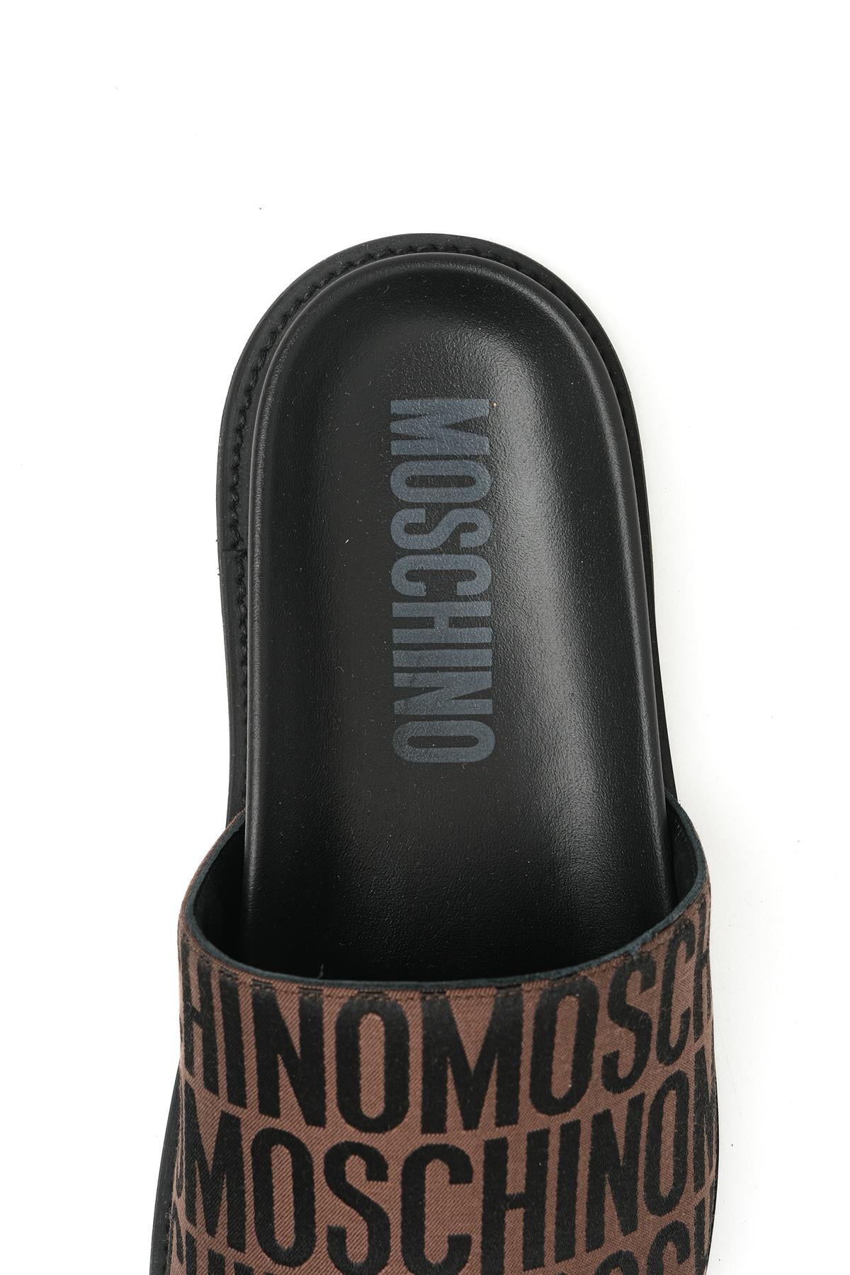 Moschino ShoesKahverengi Logo Erkek Terlik