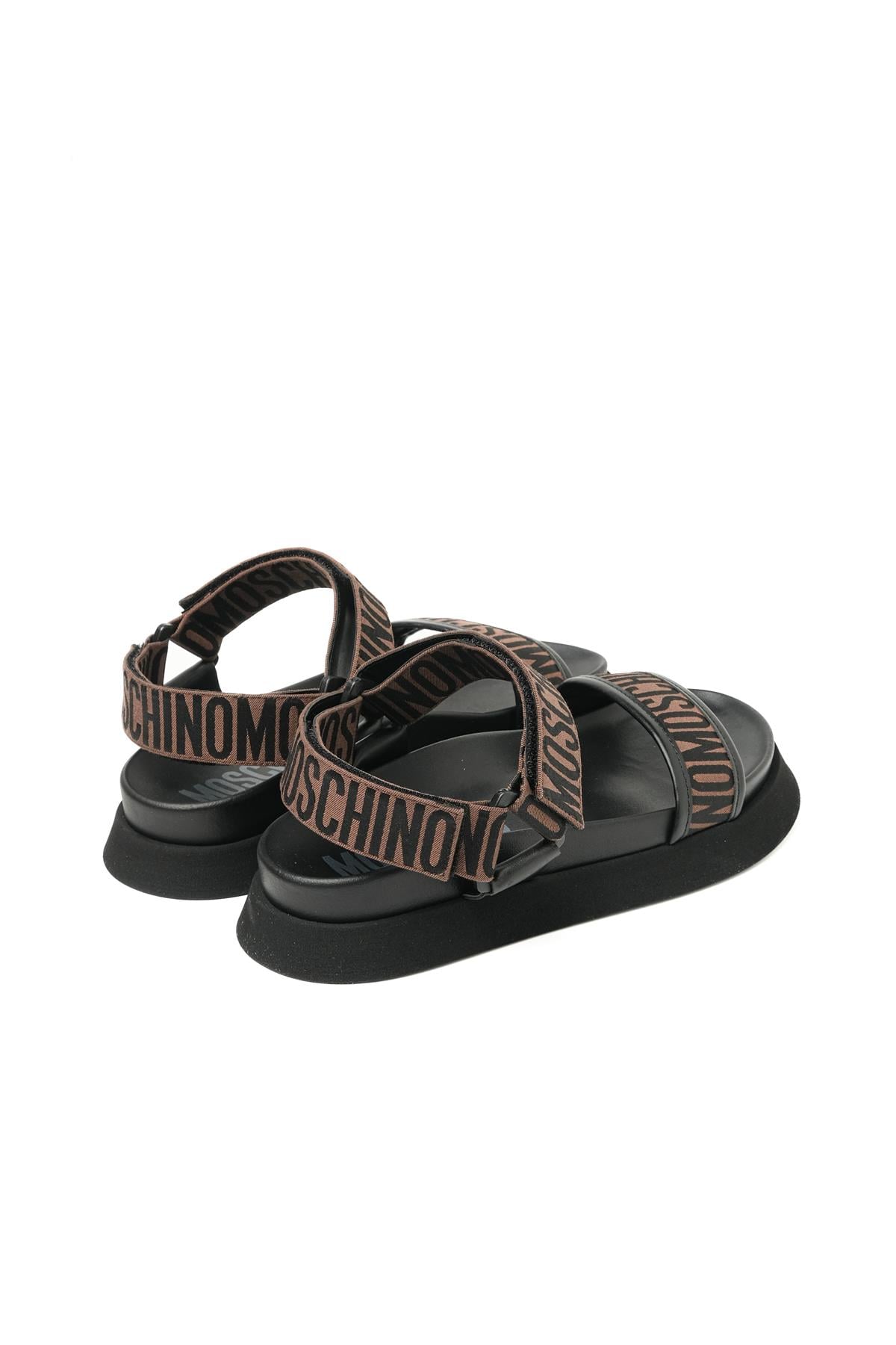 Moschino ShoesKahverengi Logo Kadın Sandalet
