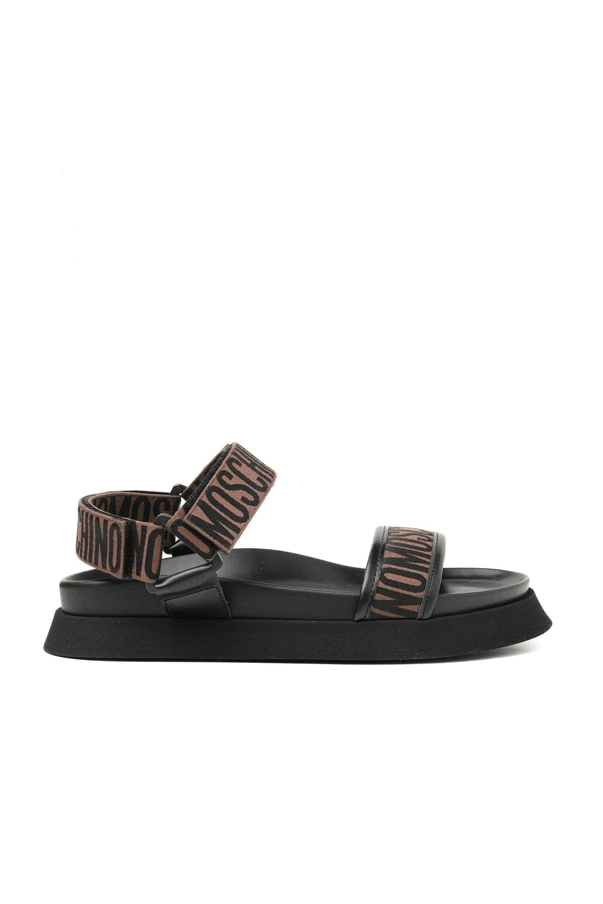 Moschino ShoesKahverengi Logo Kadın Sandalet