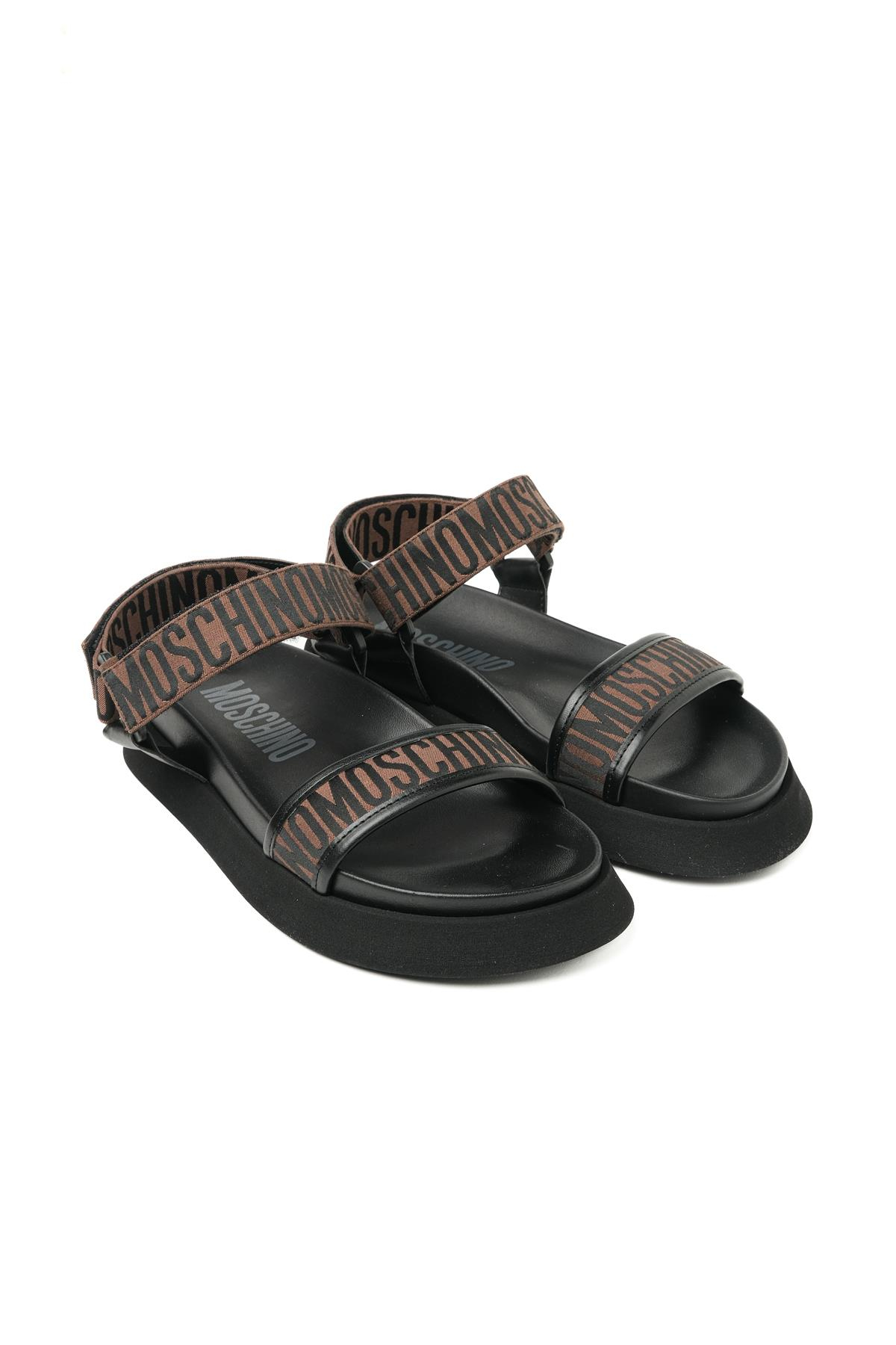 Moschino ShoesKahverengi Logo Kadın Sandalet