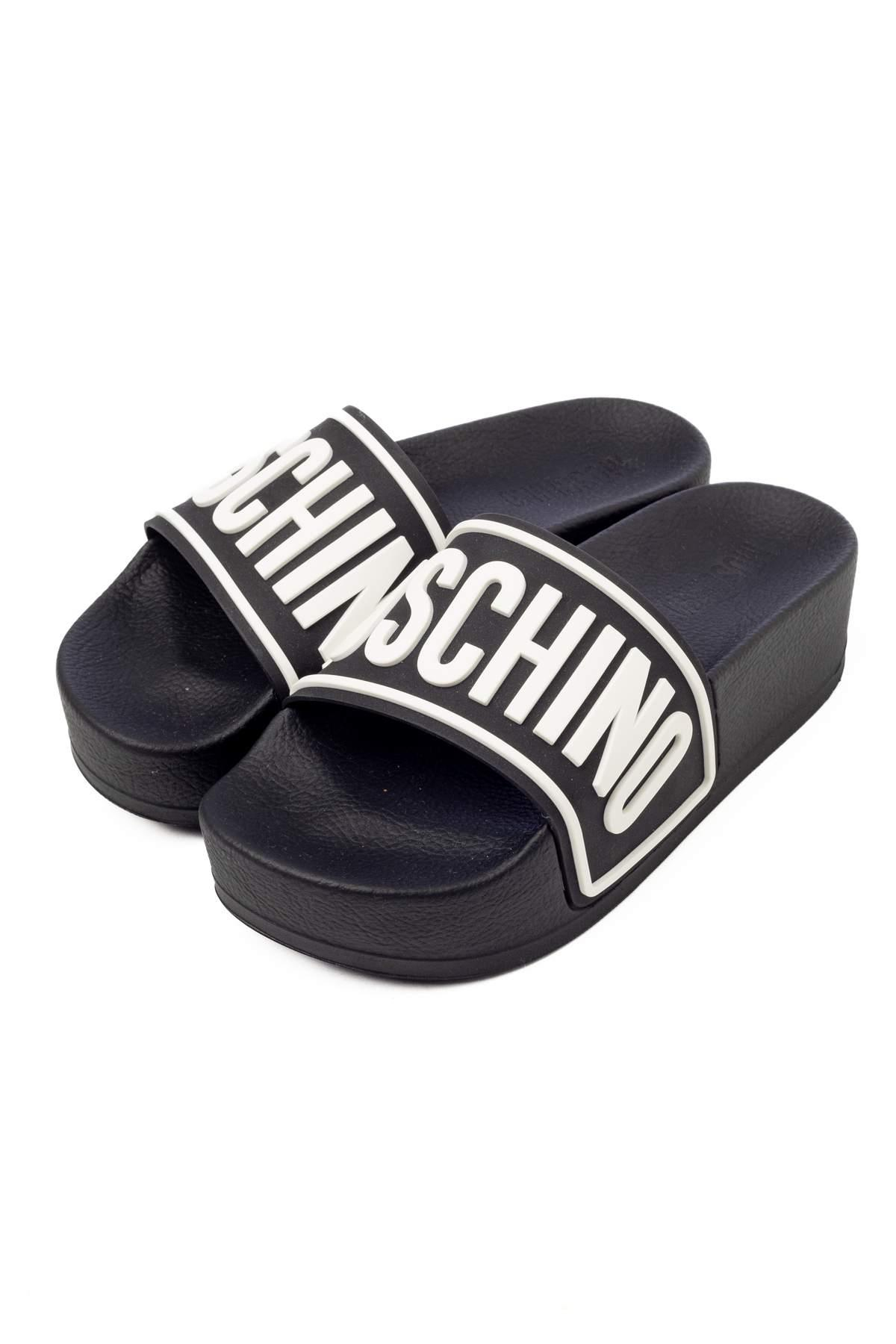 Moschino ShoesLogolu Siyah Kadın Terlik