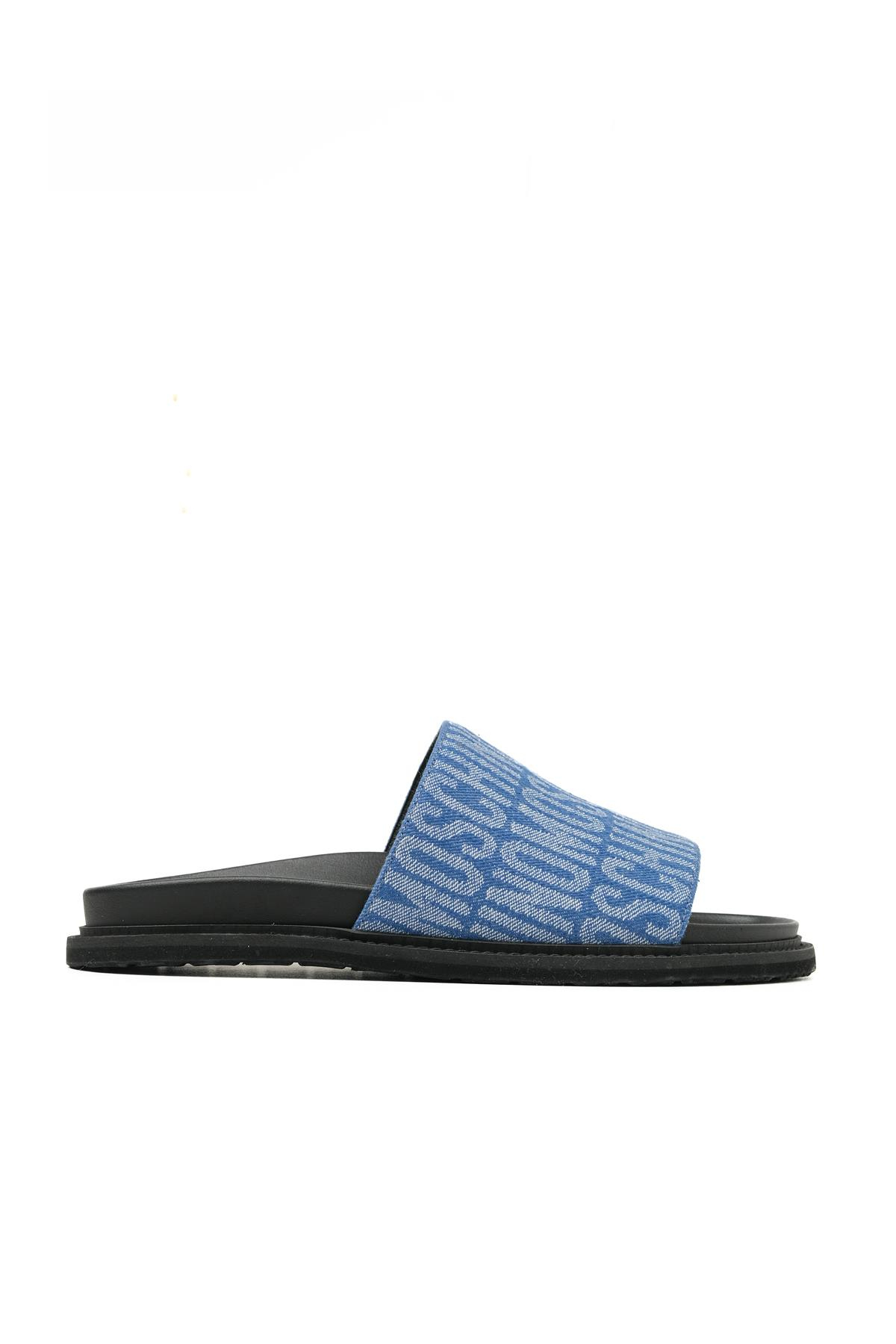 Moschino ShoesMavi Logo Erkek Terlik
