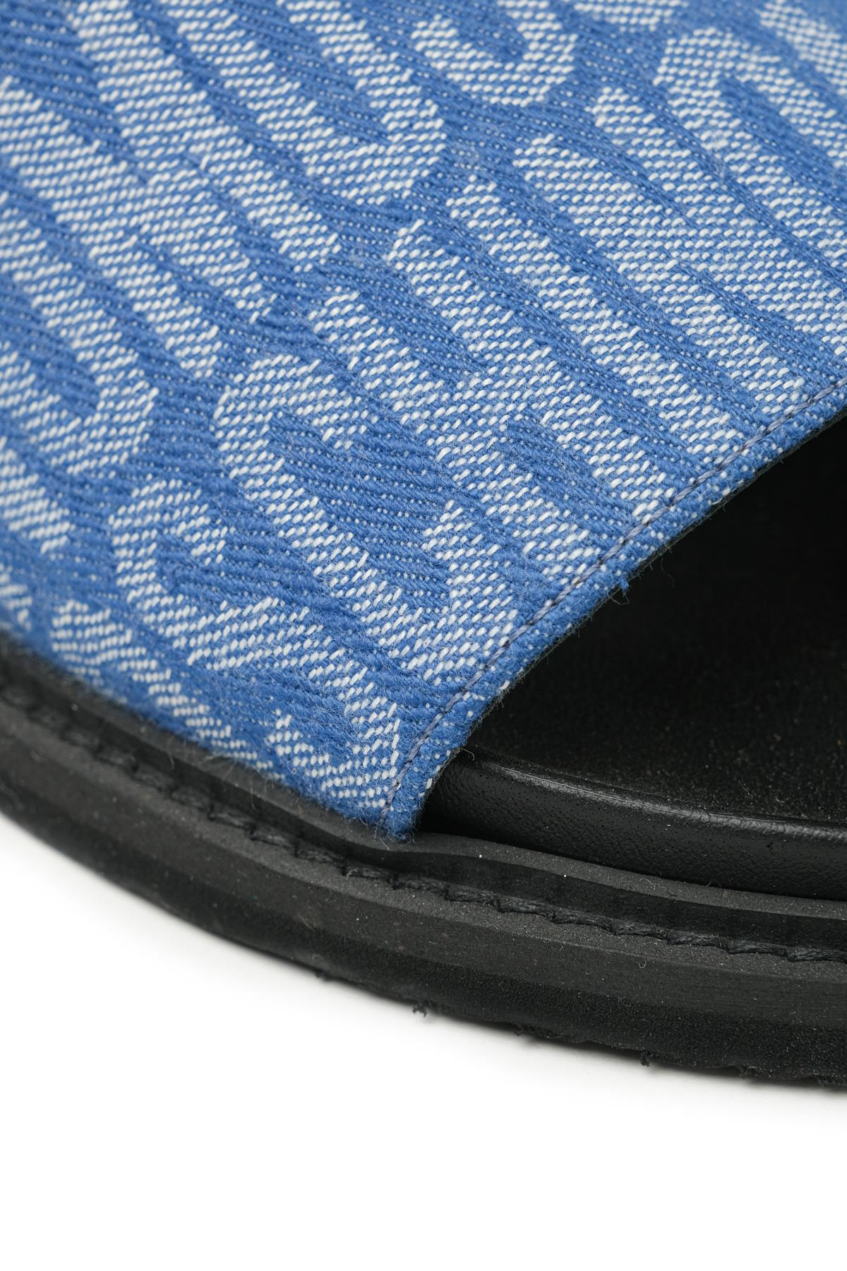 Moschino ShoesMavi Logo Erkek Terlik