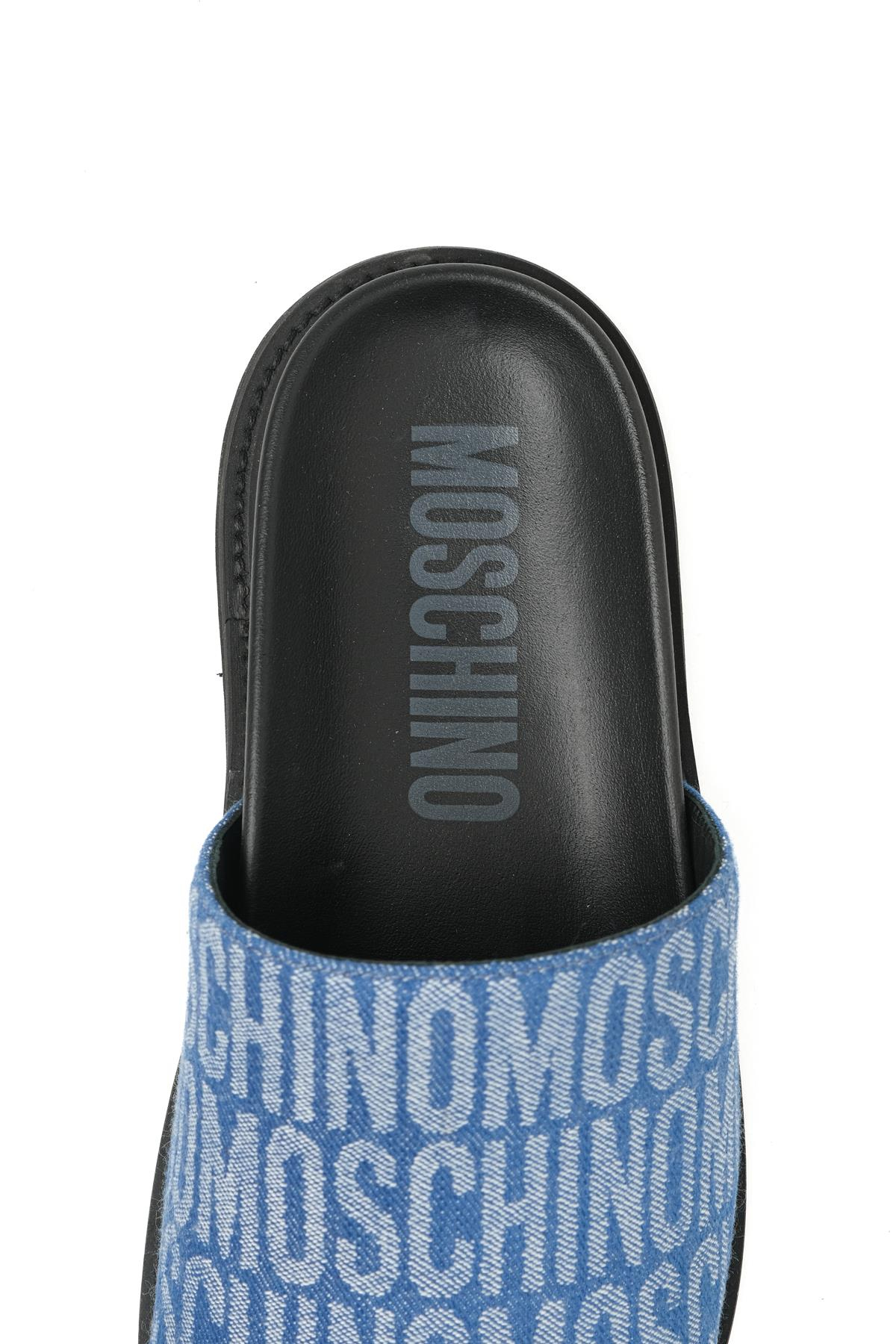Moschino ShoesMavi Logo Erkek Terlik