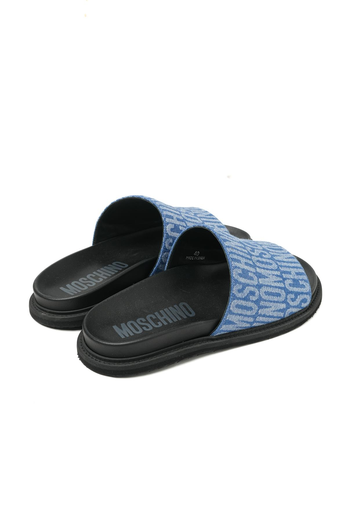Moschino ShoesMavi Logo Erkek Terlik