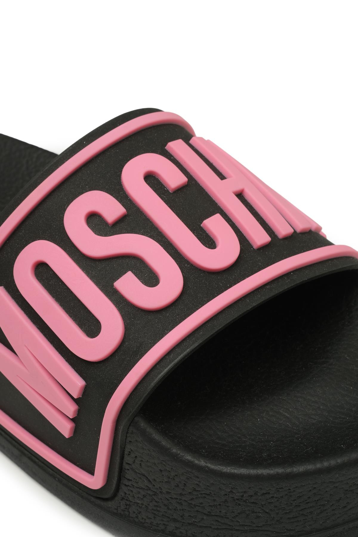 Moschino ShoesPembe Logo Platform Tabanlı Terlik