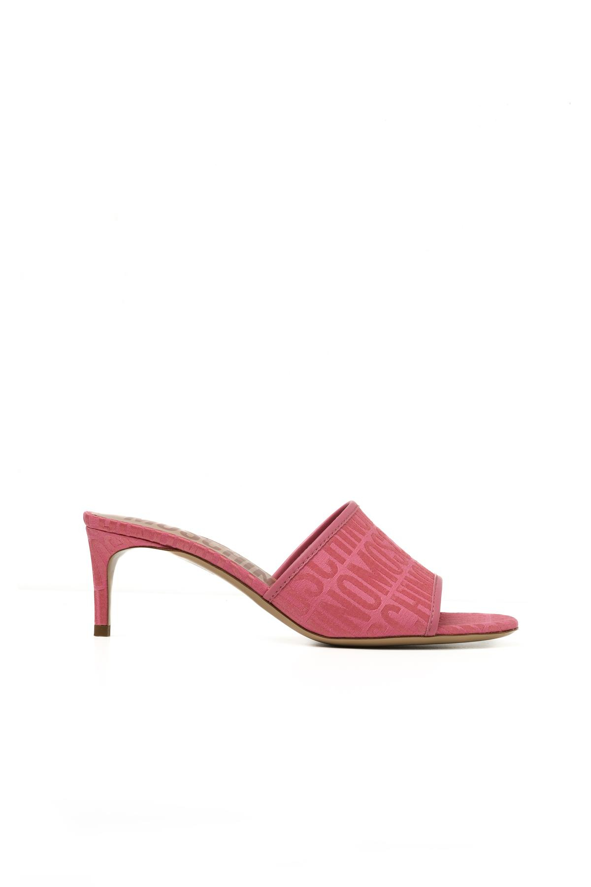 Moschino ShoesPembe Logo Topuklu Terlik