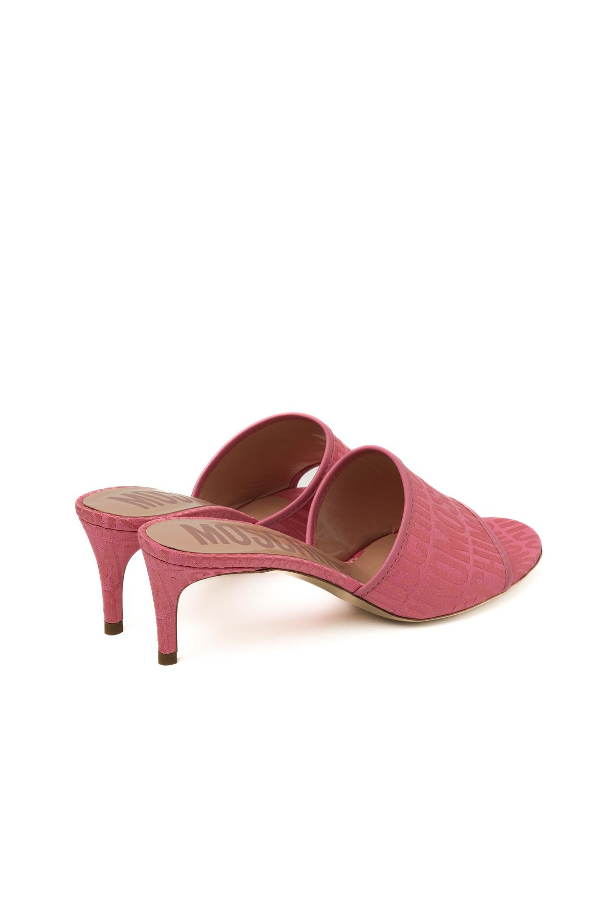 Moschino ShoesPembe Logo Topuklu Terlik
