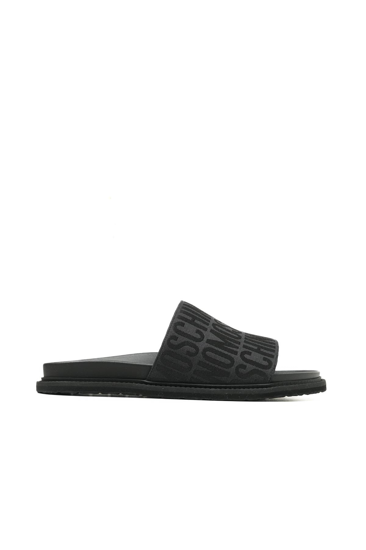 Moschino ShoesSiyah Logo Erkek Terlik