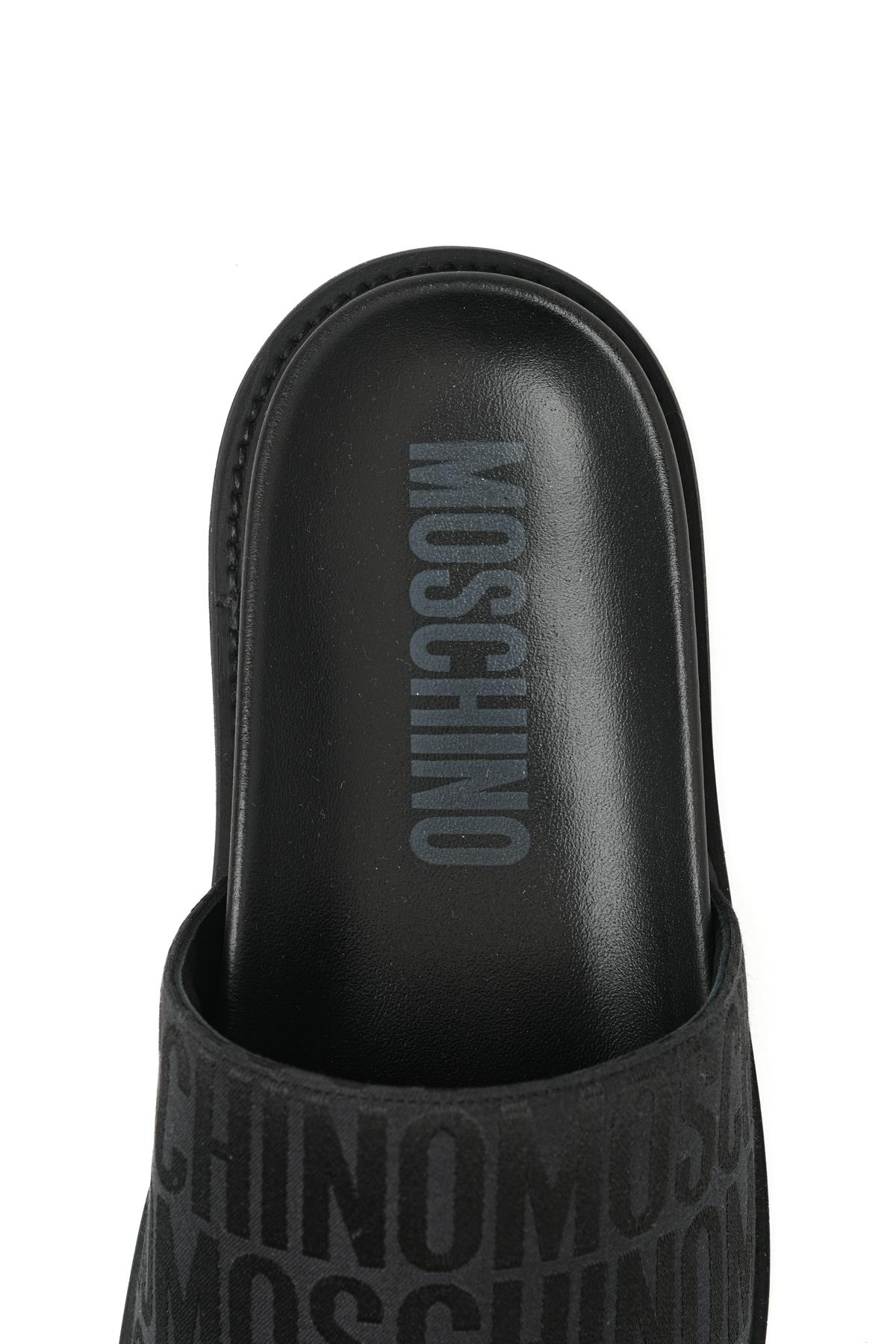 Moschino ShoesSiyah Logo Erkek Terlik