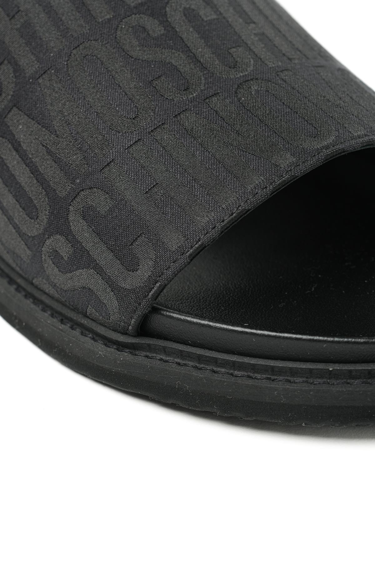 Moschino ShoesSiyah Logo Erkek Terlik