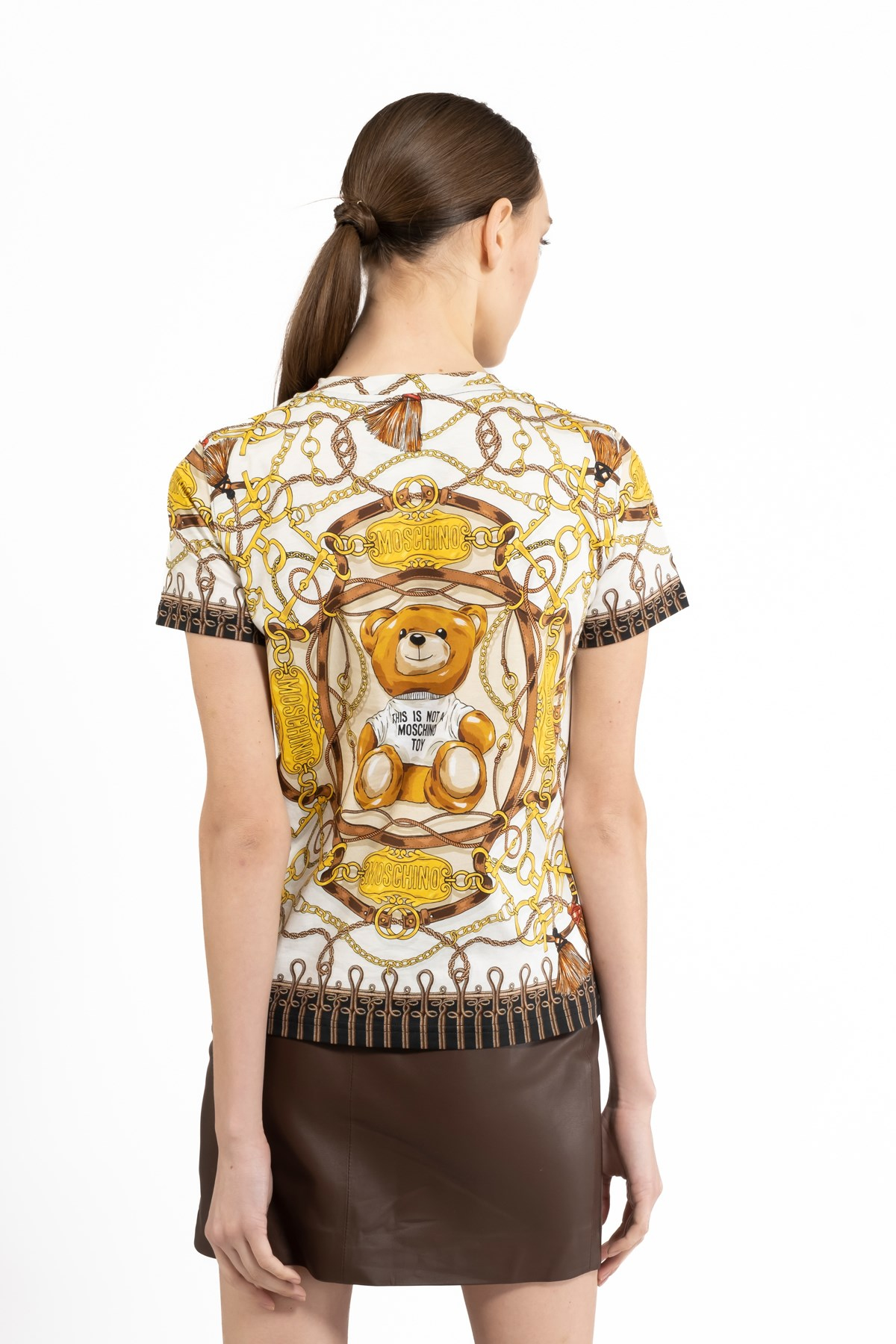 MoschinoDesenli Bisiklet Yaka T-shirt