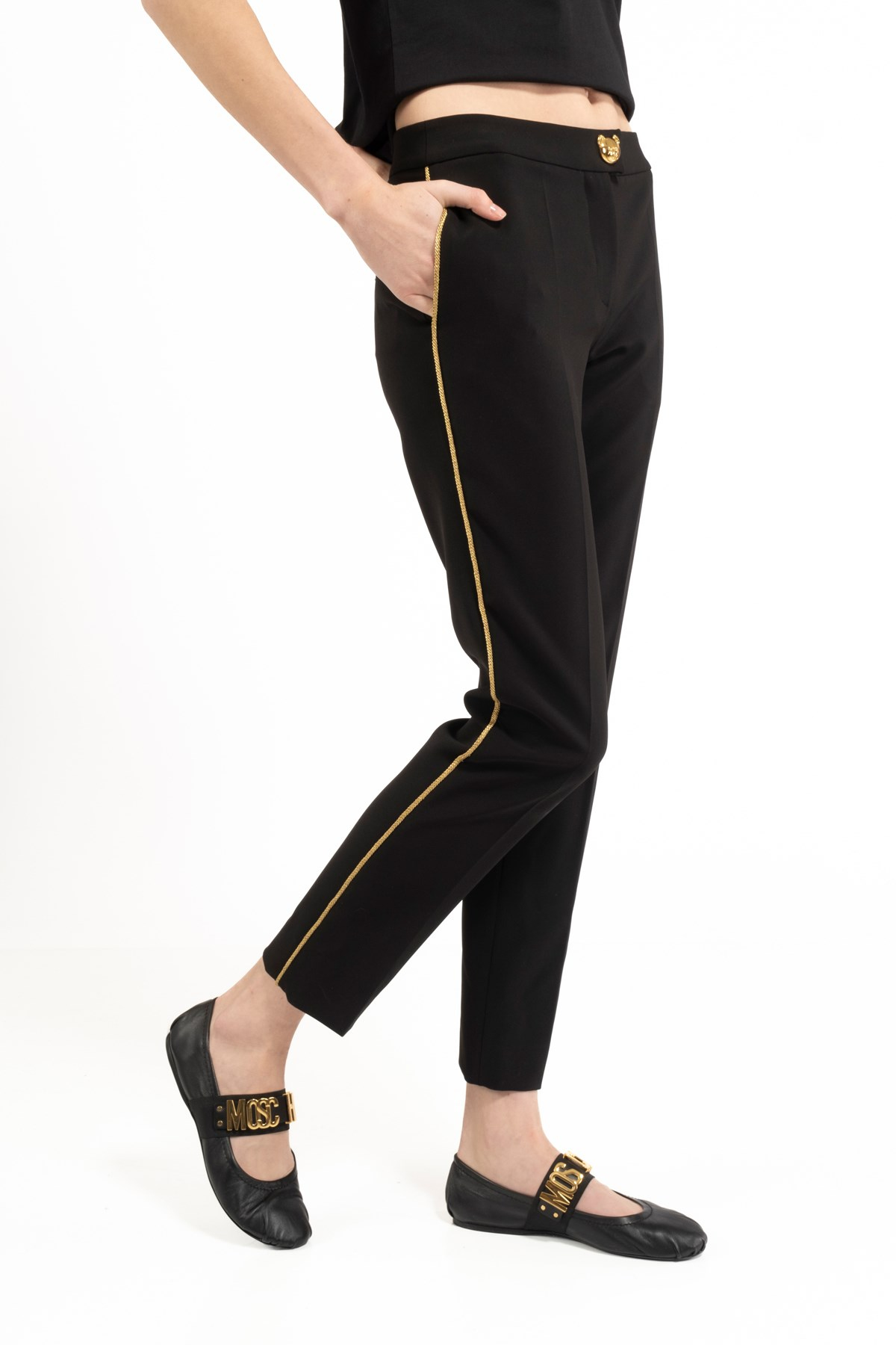 MoschinoGold Biye Detaylı Cigarette Pantolon