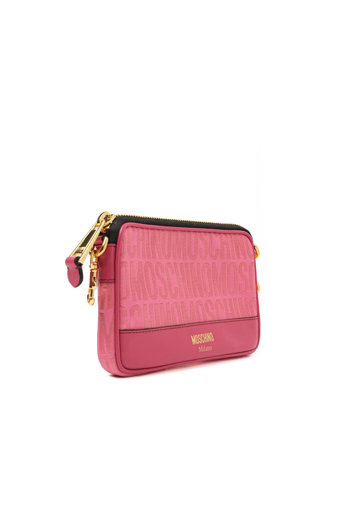 MoschinoGold Zincirli Pembe Logo Omuz Çantası