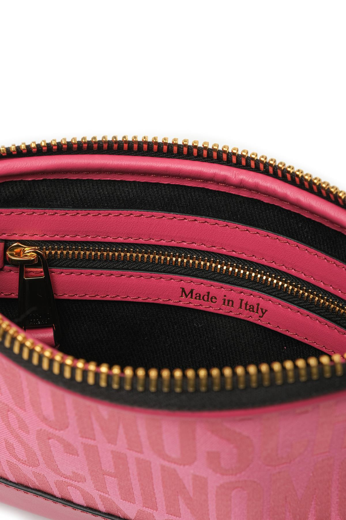 MoschinoGold Zincirli Pembe Logo Omuz Çantası