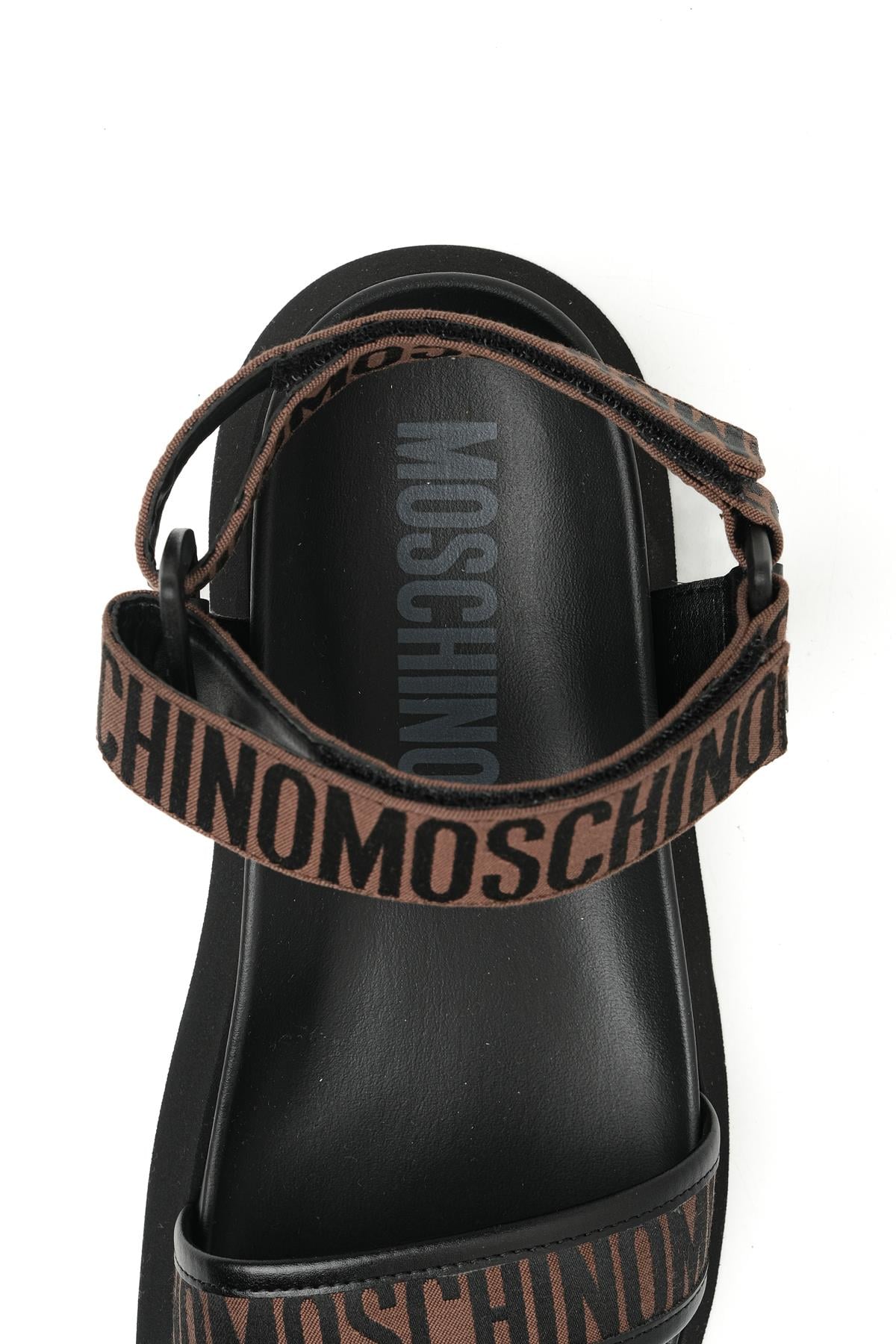MoschinoKahverengi Logo Erkek Sandalet