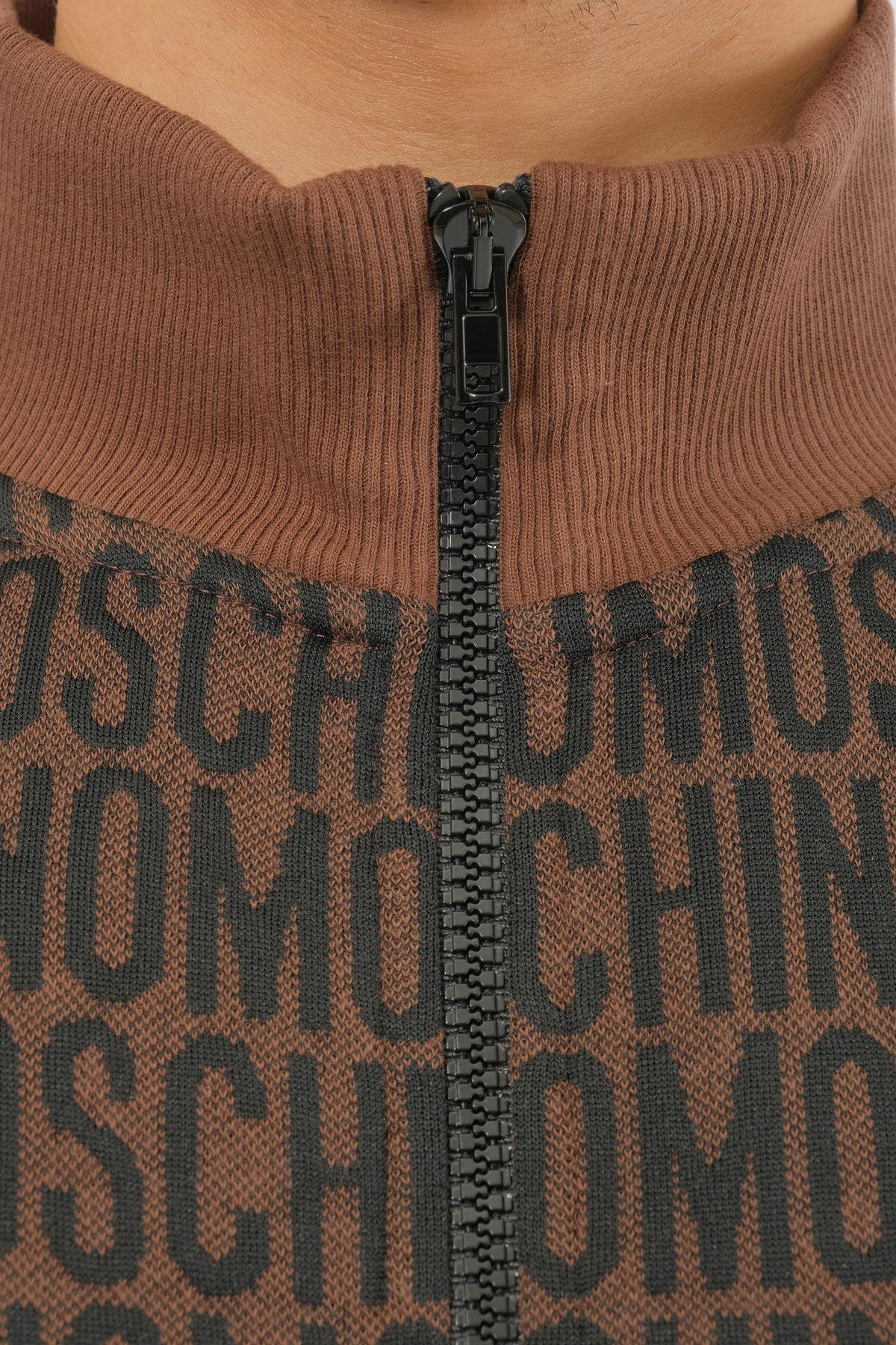MoschinoKahverengi Logo Fermuarlı Sweatshirt