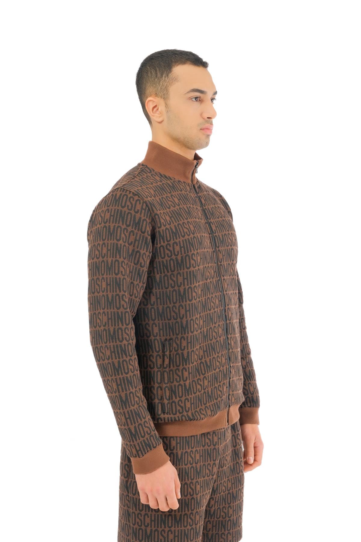 MoschinoKahverengi Logo Fermuarlı Sweatshirt