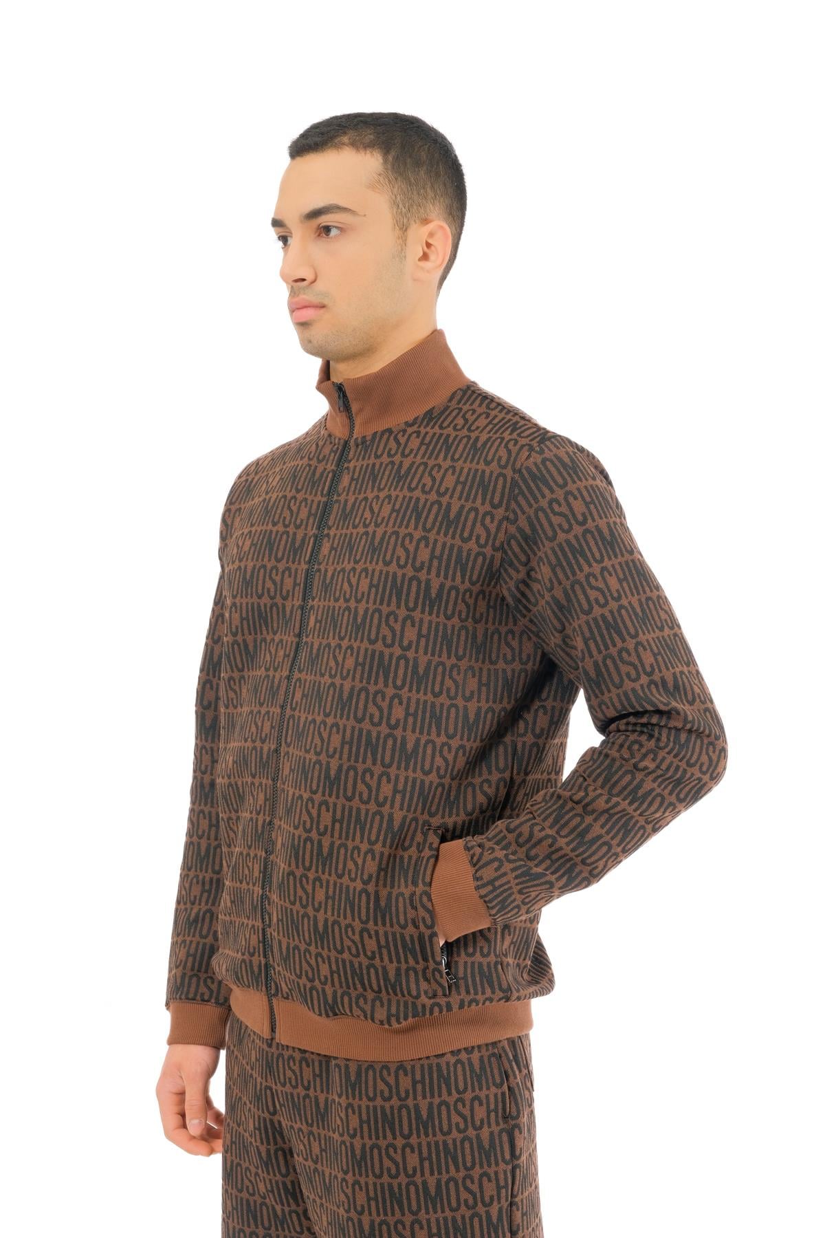 MoschinoKahverengi Logo Fermuarlı Sweatshirt