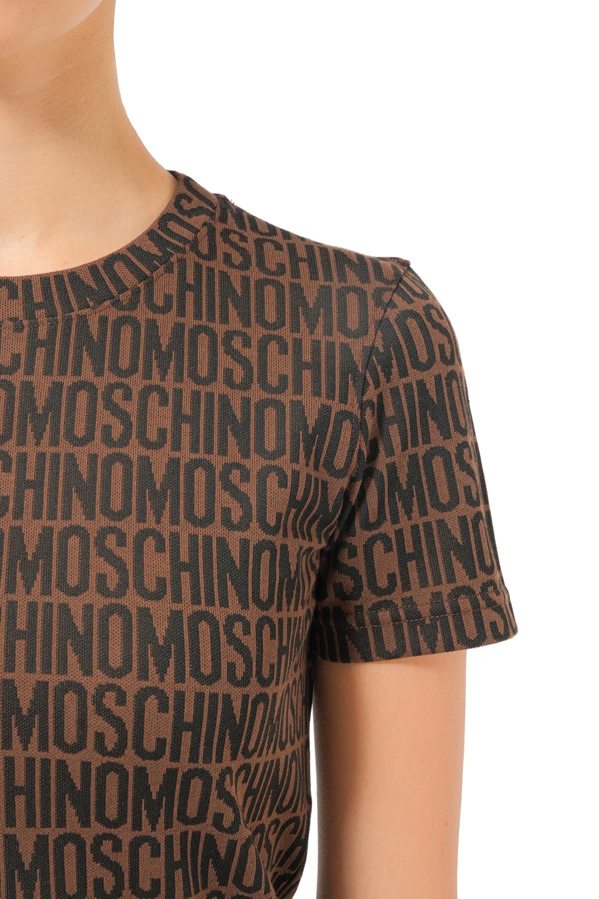 MoschinoKahverengi Logo Kadın T-shirt
