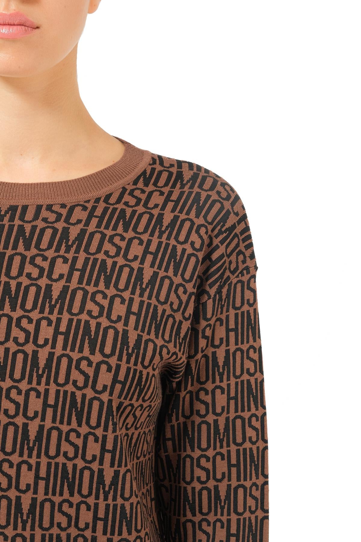 MoschinoKahverengi Logo Triko Üst