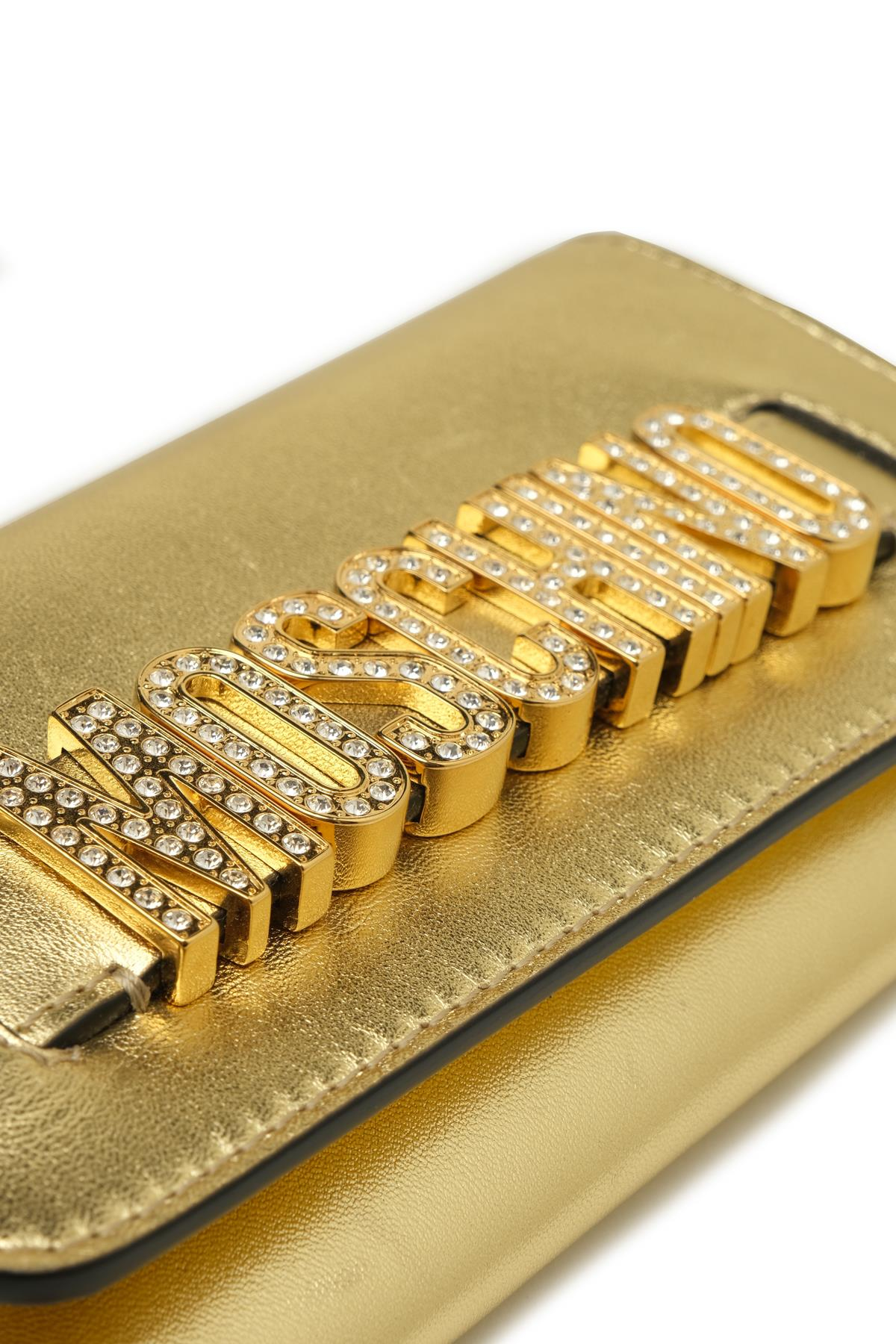 MoschinoMetalik Gold Çıkarılabilir Askılı Çanta