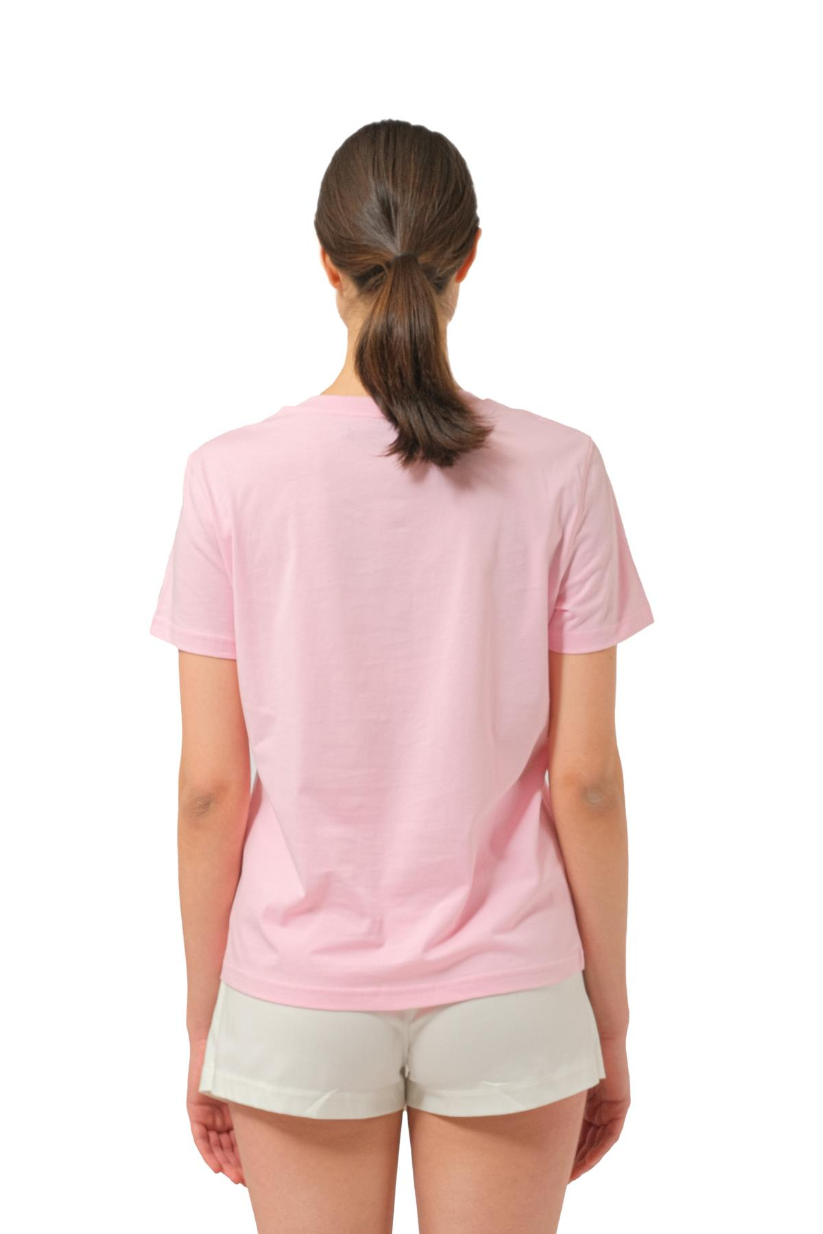 MoschinoPembe Bisiklet Yaka Kadın T-shirt