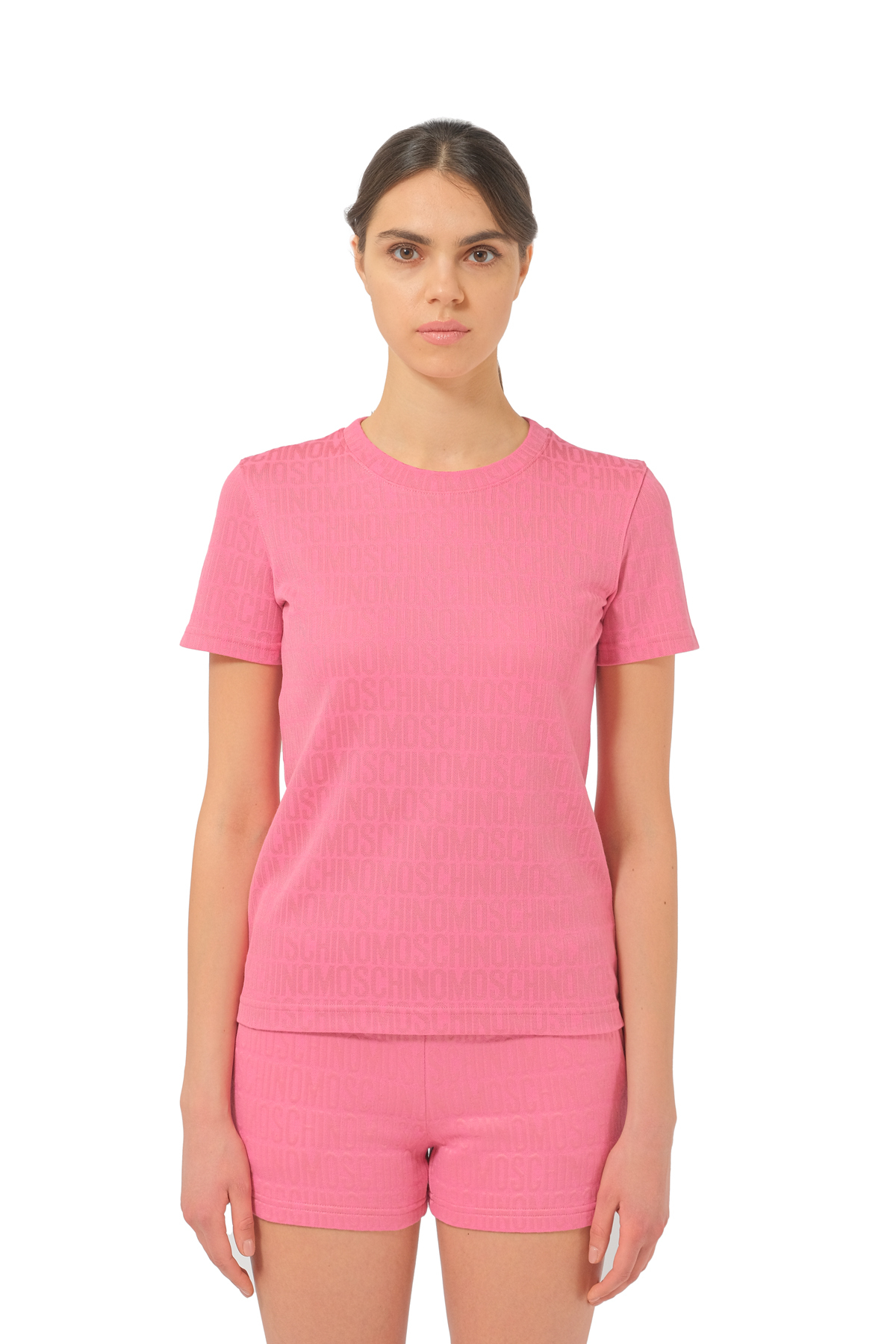 MoschinoPembe Logo Kadın T-shirt