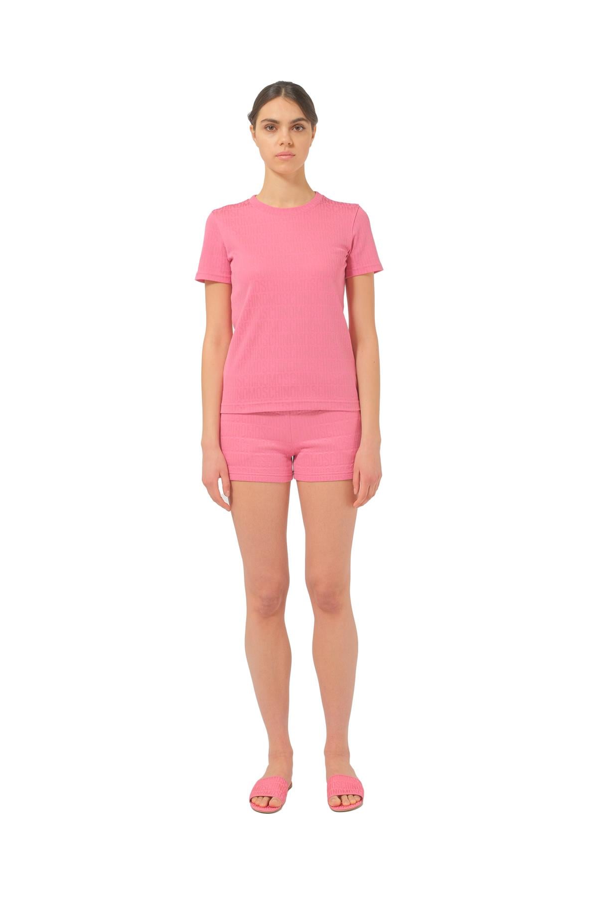 MoschinoPembe Logo Kadın T-shirt