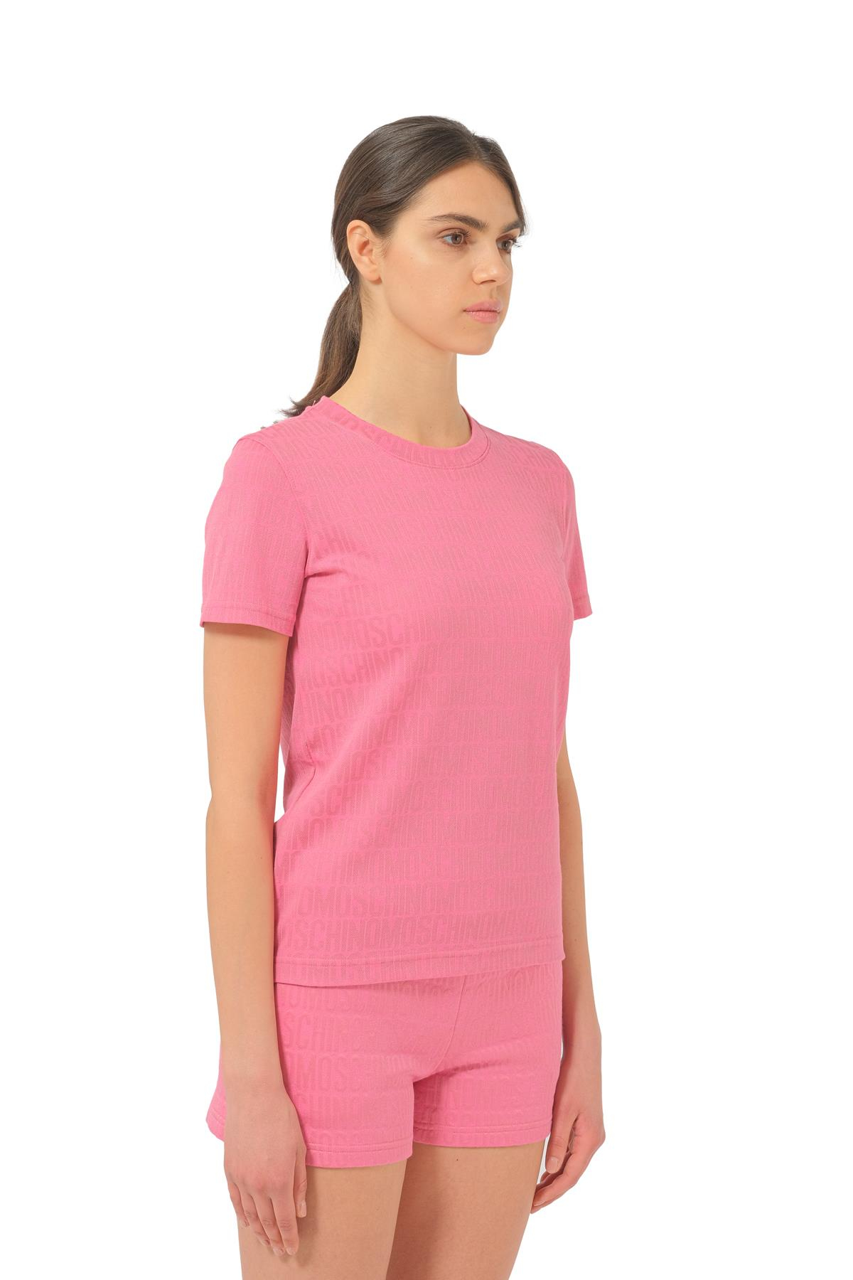 MoschinoPembe Logo Kadın T-shirt