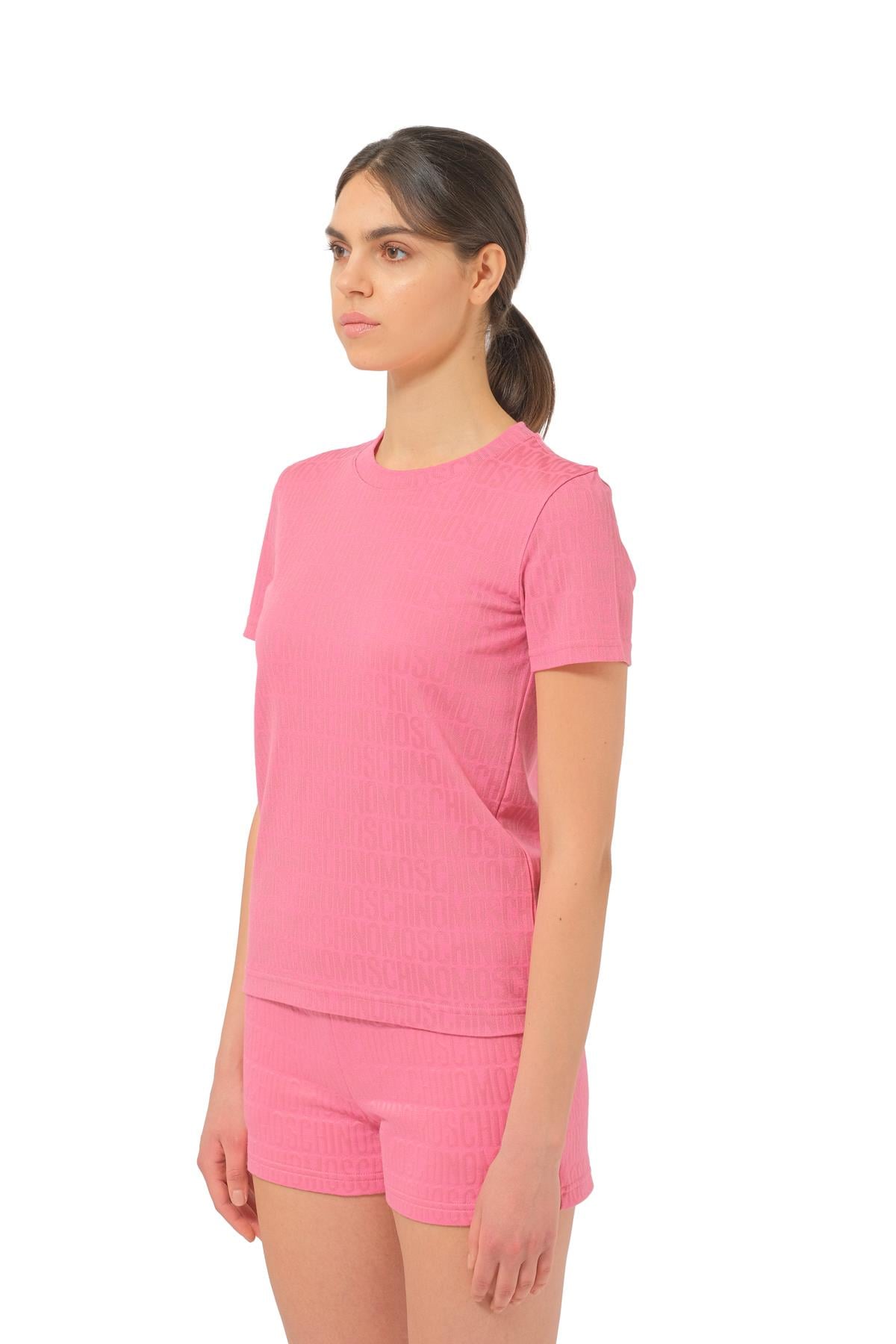 MoschinoPembe Logo Kadın T-shirt