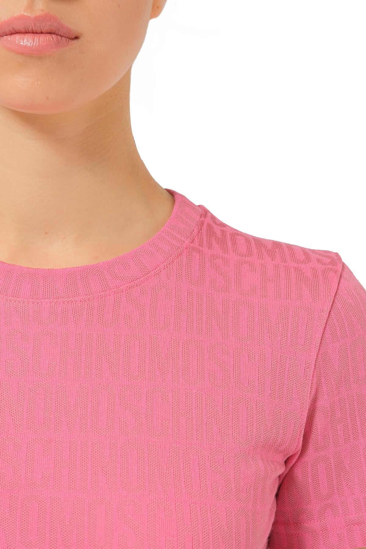 MoschinoPembe Logo Kadın T-shirt