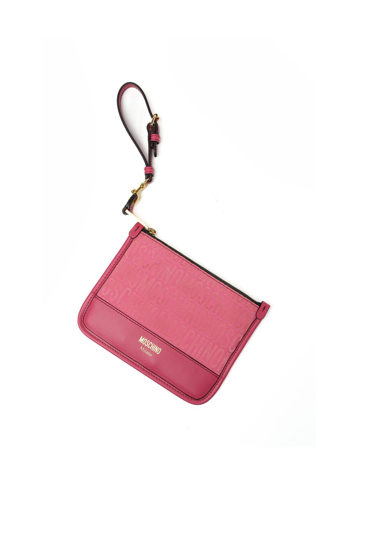 MoschinoPembe Logo Küçük Çanta