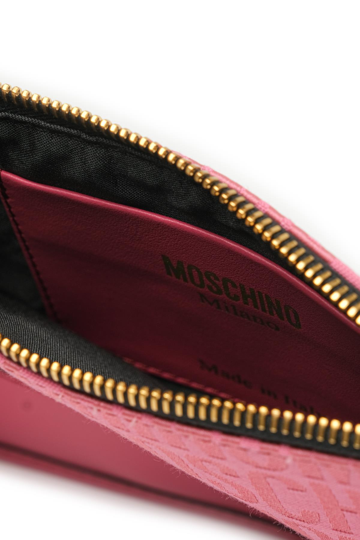 MoschinoPembe Logo Küçük Çanta