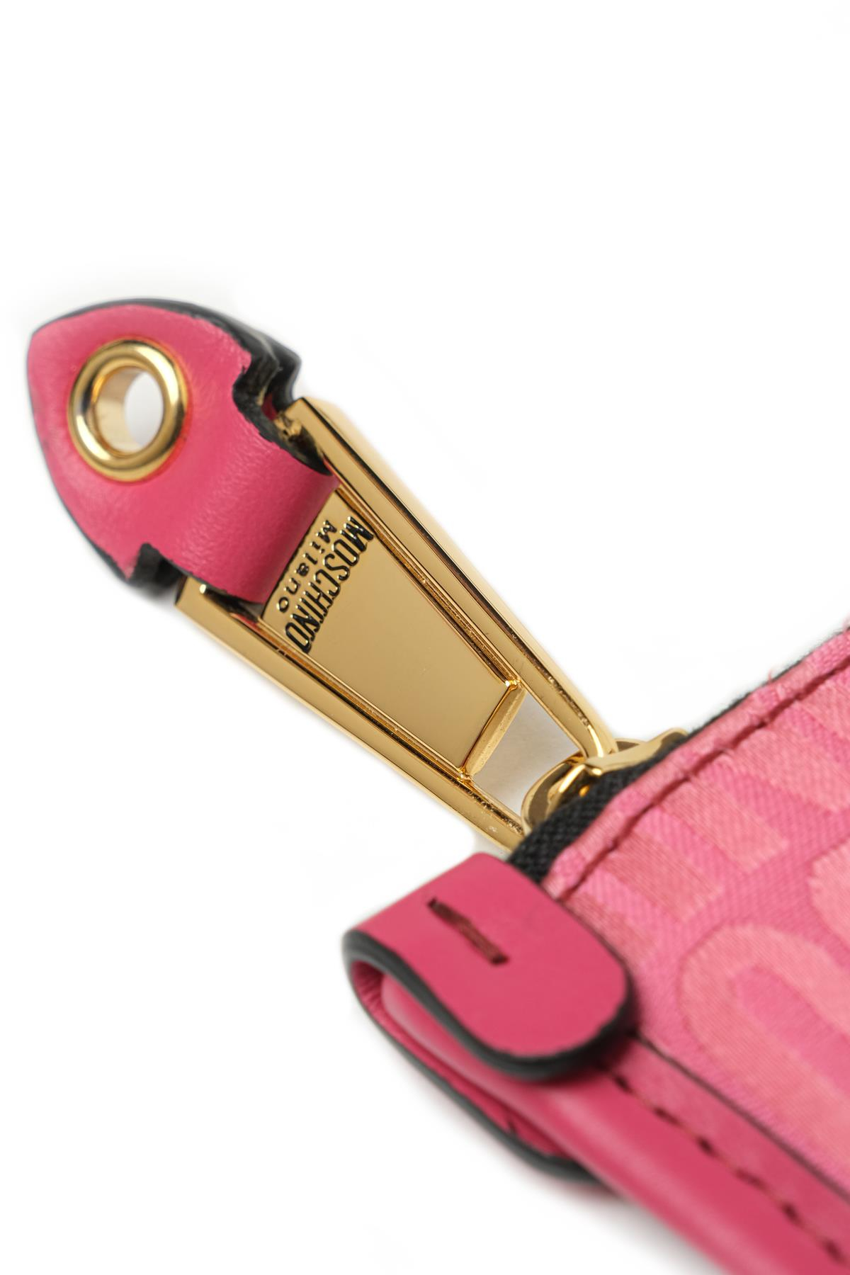 MoschinoPembe Logo Küçük Çanta