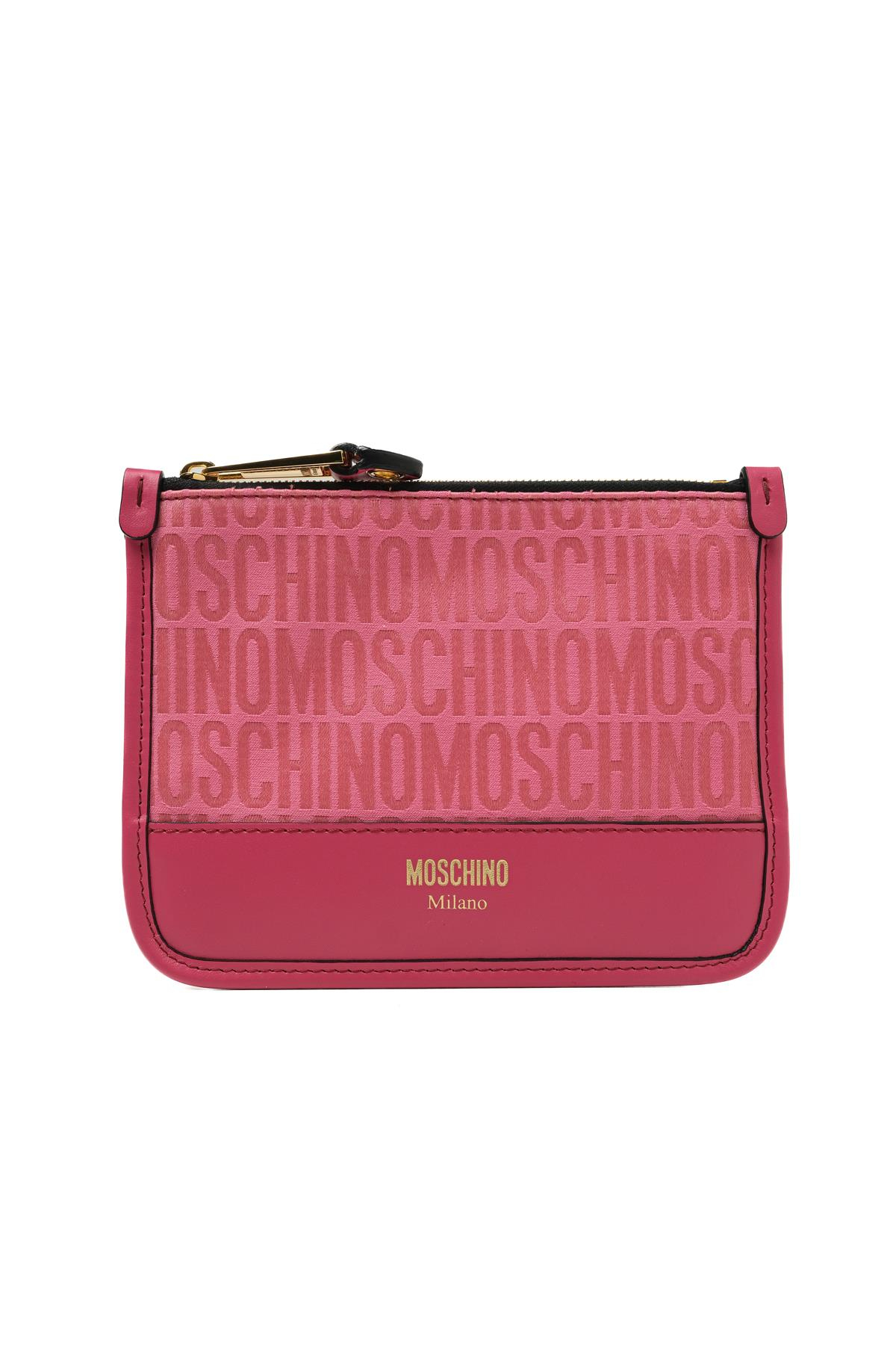 MoschinoPembe Logo Küçük Çanta