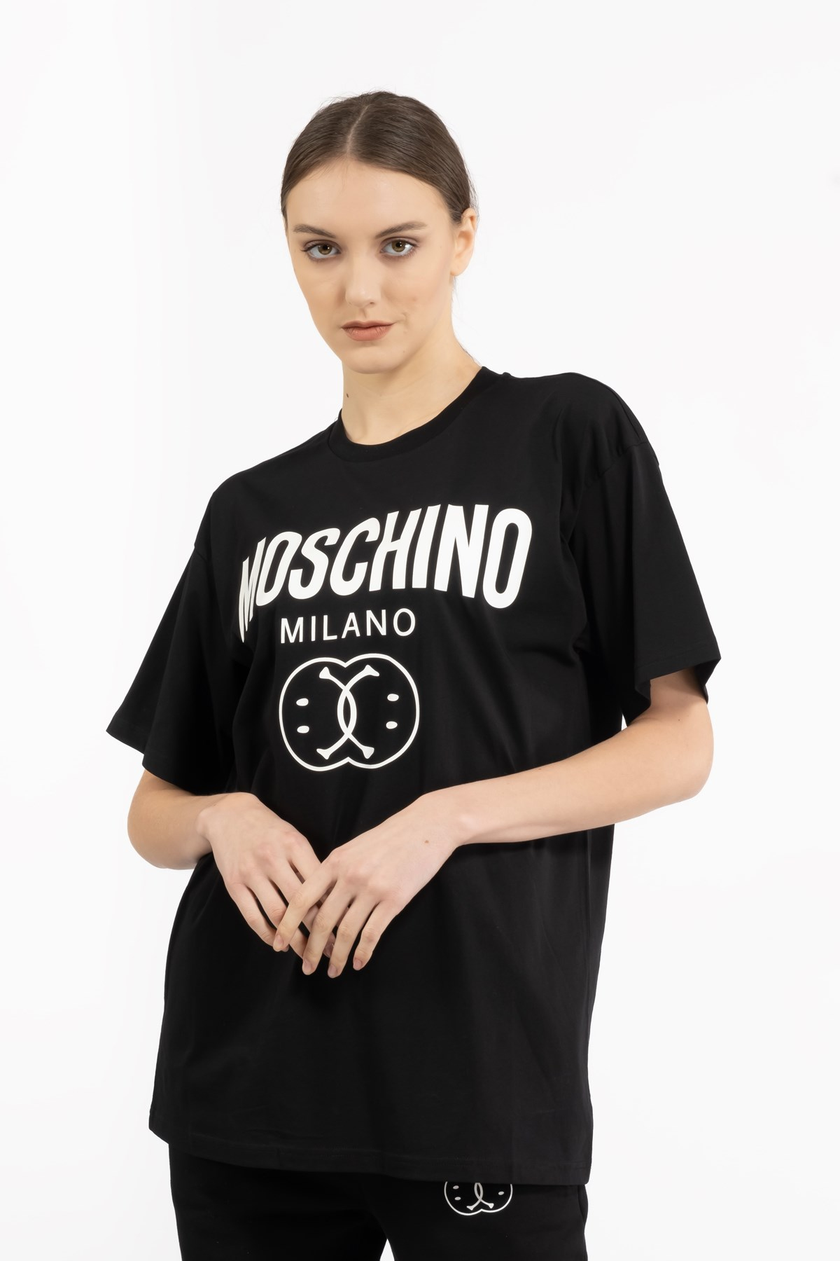 MoschinoSiyah Oversize Logo T-shirt
