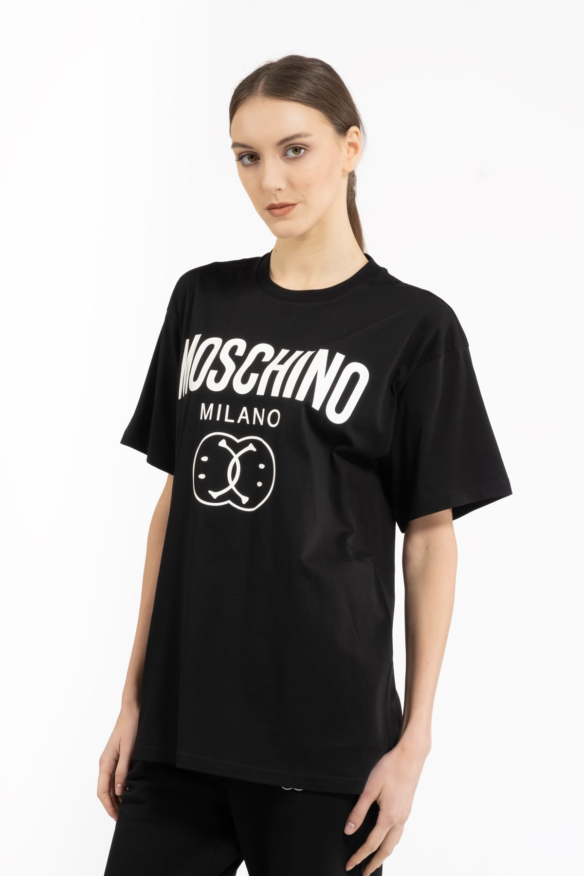 MoschinoSiyah Oversize Logo T-shirt