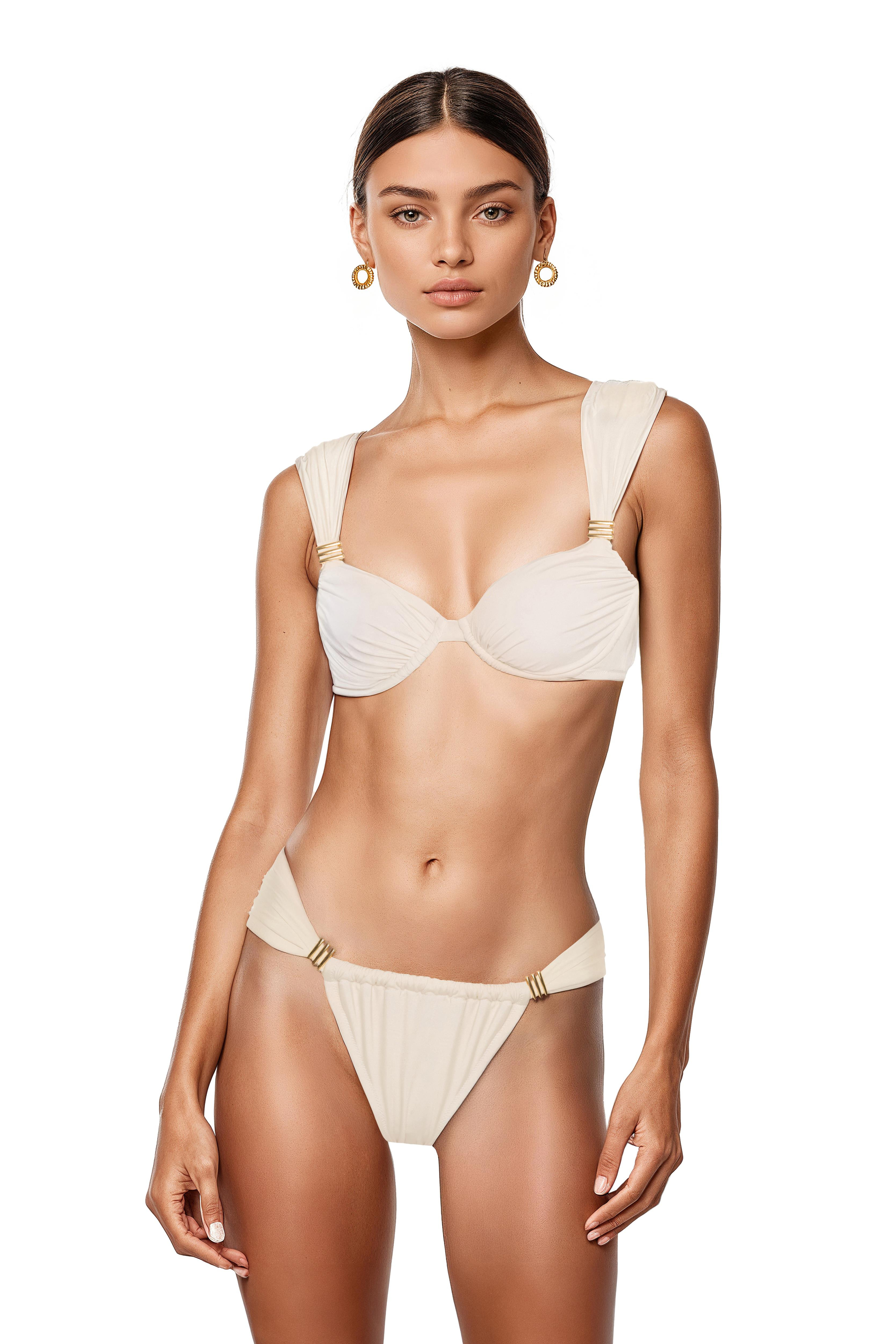 MovomGold Toka Detaylı Büzgülü Bikini