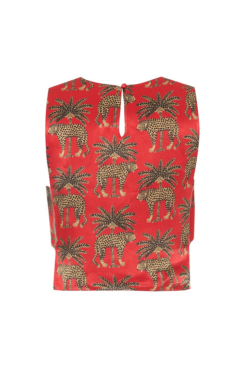 MovomLeopar Desenli Halter Yaka Üst