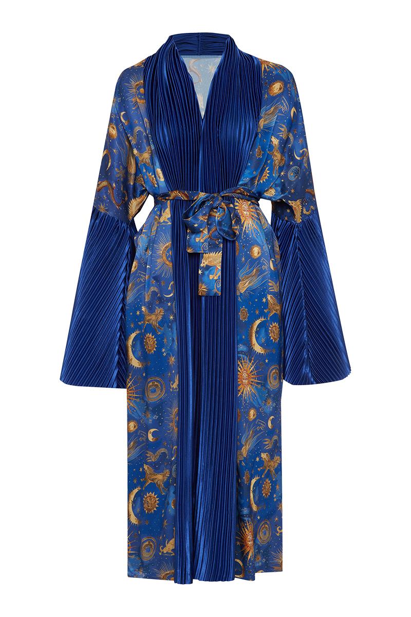 MovomPile Kol Detaylı Desenli Kimono