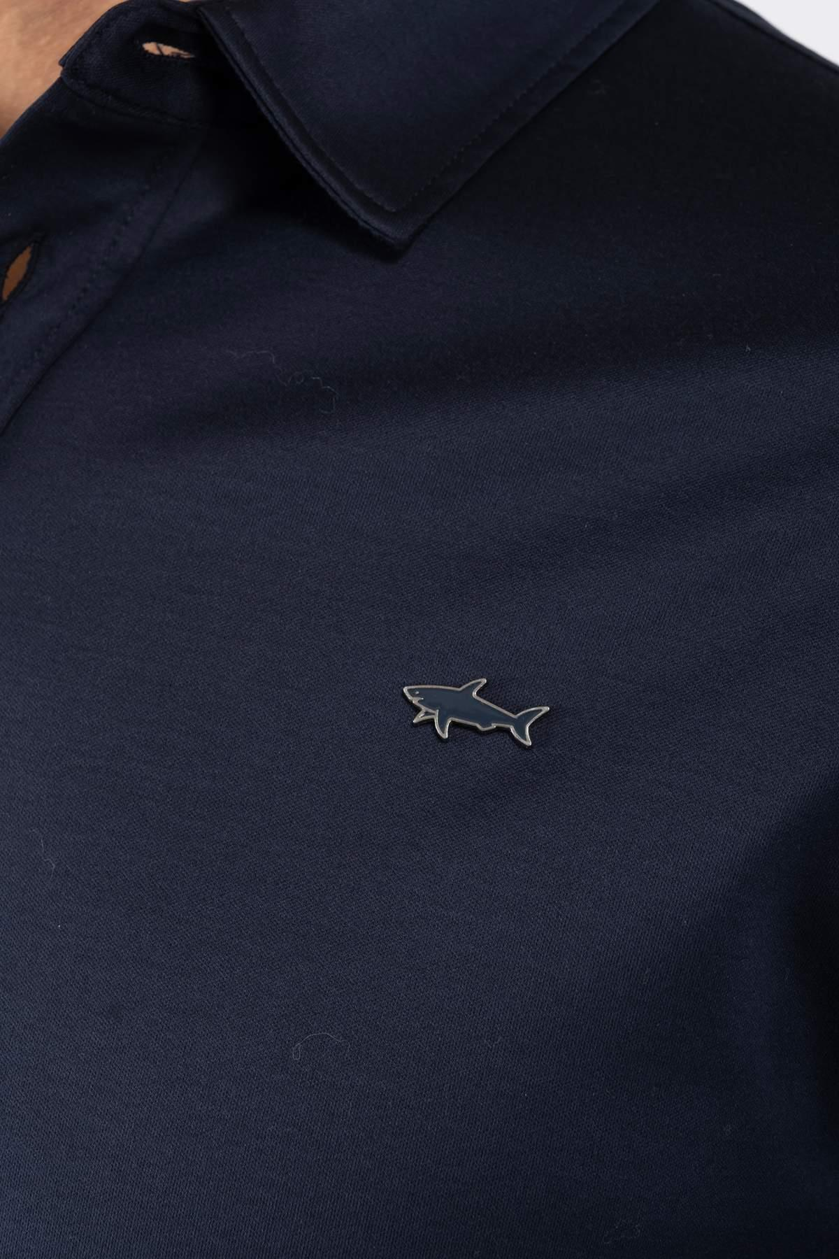 Paul & SharkPolo Yaka Lacivert Uzun Kollu T-shirt