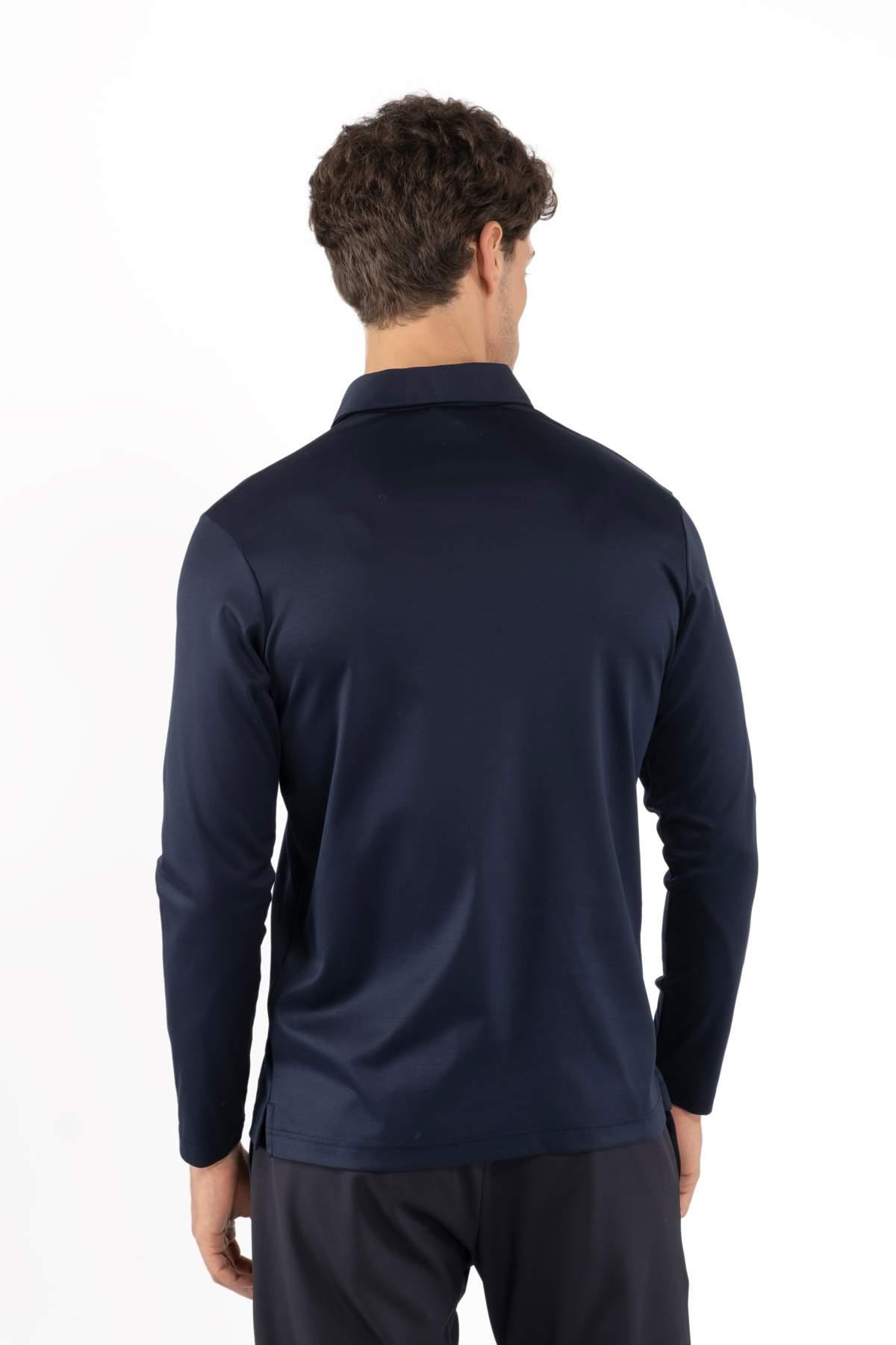 Paul & SharkPolo Yaka Lacivert Uzun Kollu T-shirt