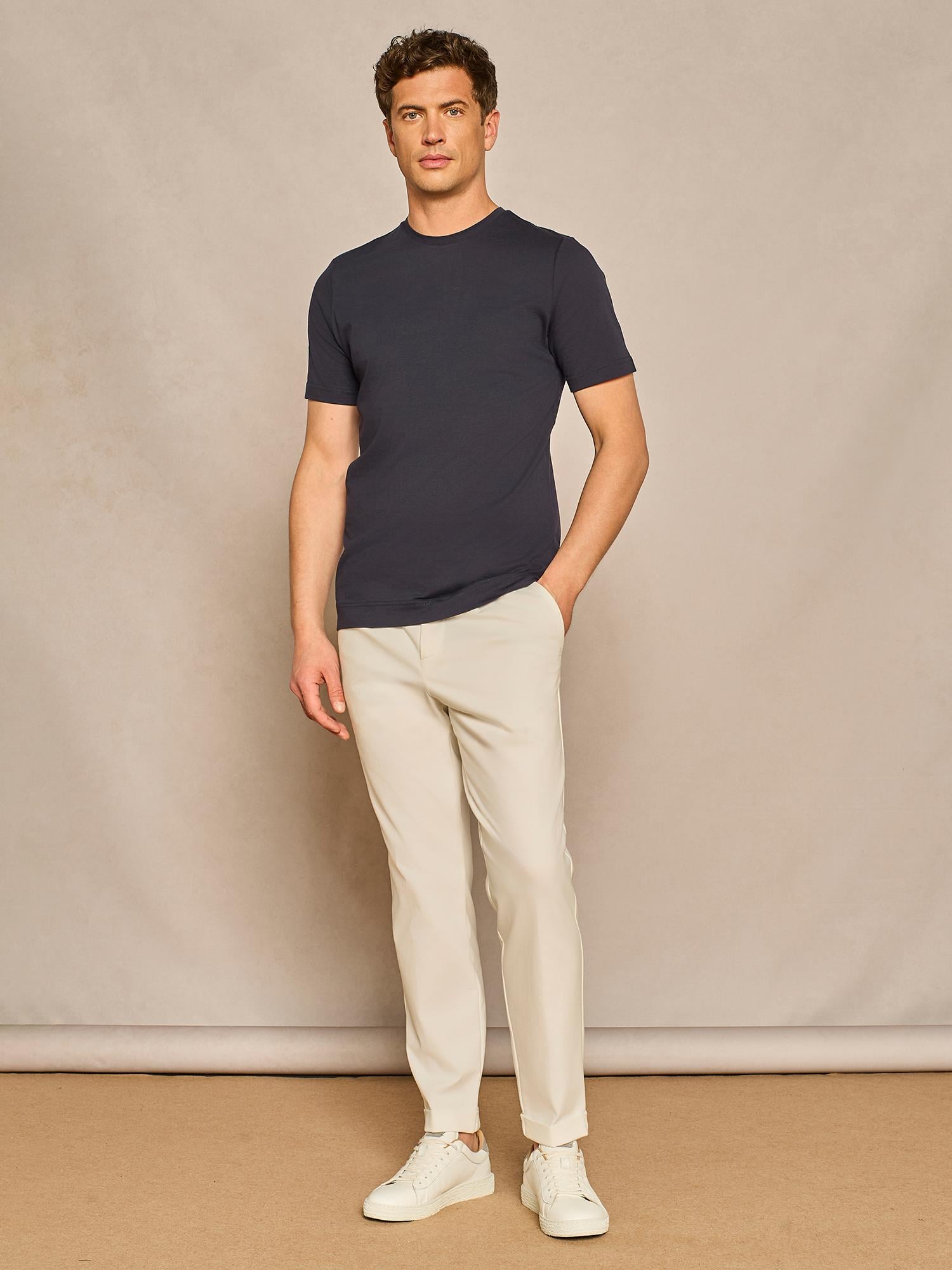 Paul TaylorLacivert Bisiklet Yaka T-shirt