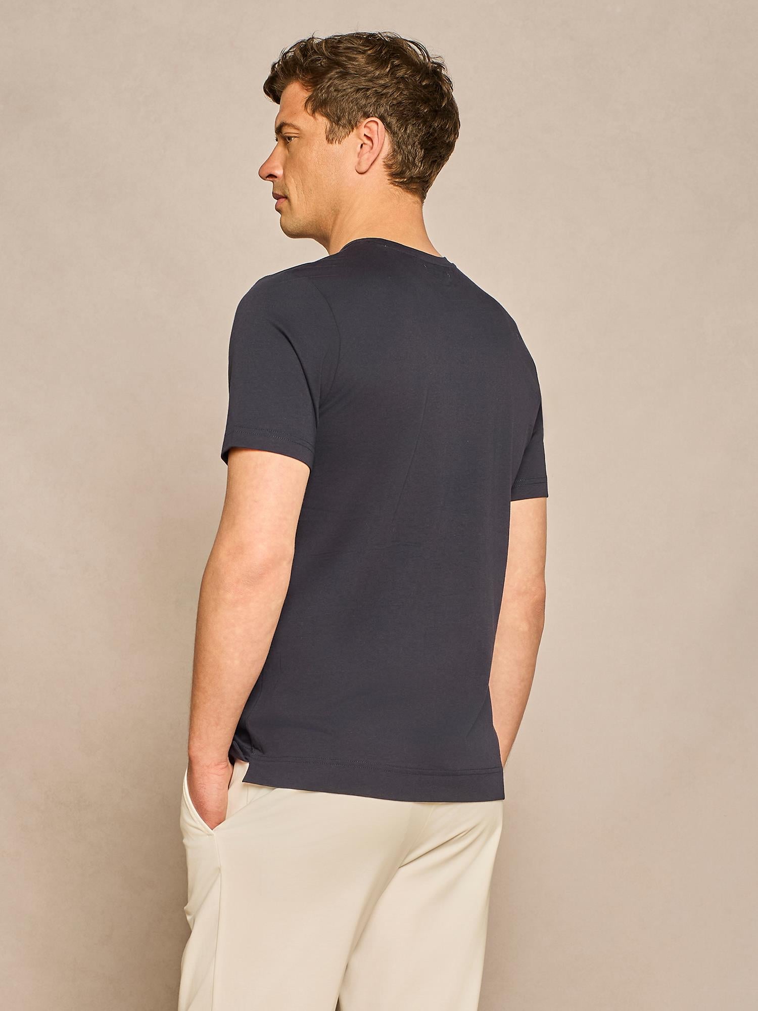 Paul TaylorLacivert Bisiklet Yaka T-shirt