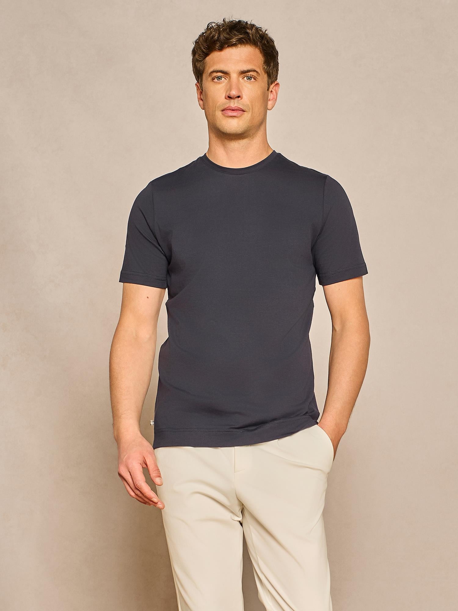 Paul TaylorLacivert Bisiklet Yaka T-shirt