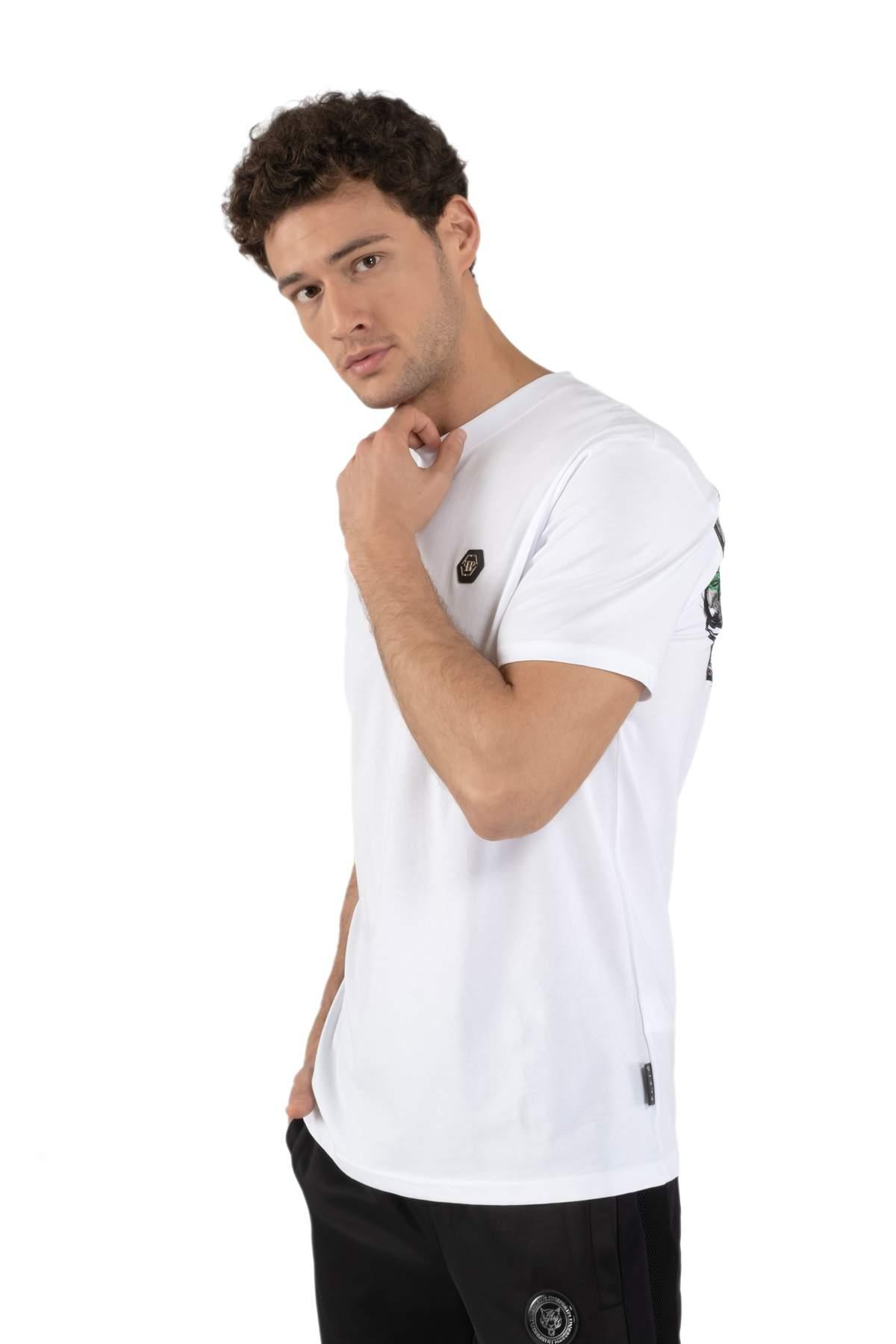 Philipp PleinArkası Kurufaka Figürlü Beyaz T-shirt