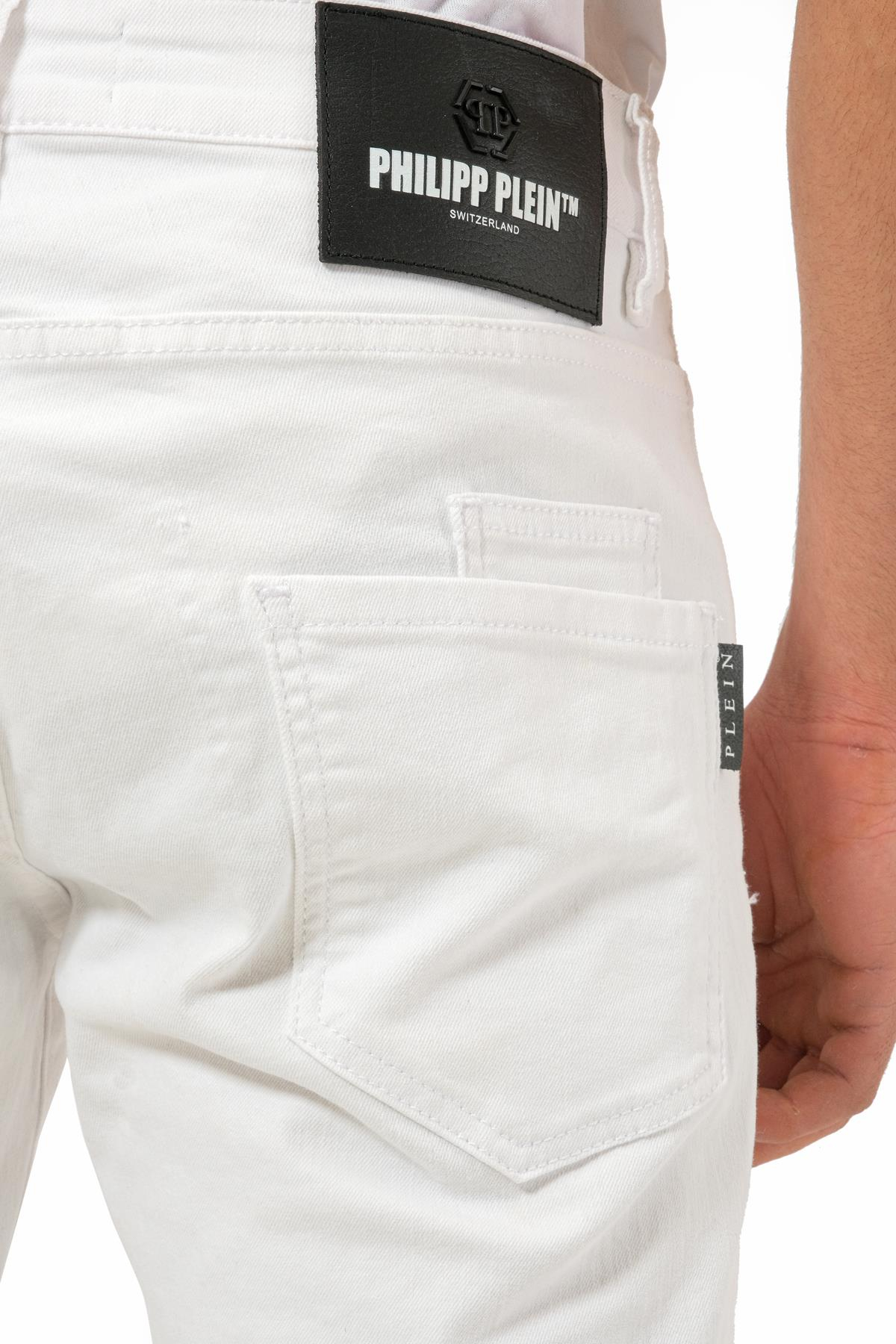 Philipp PleinDüz Kesim Beyaz Jean Pantolon